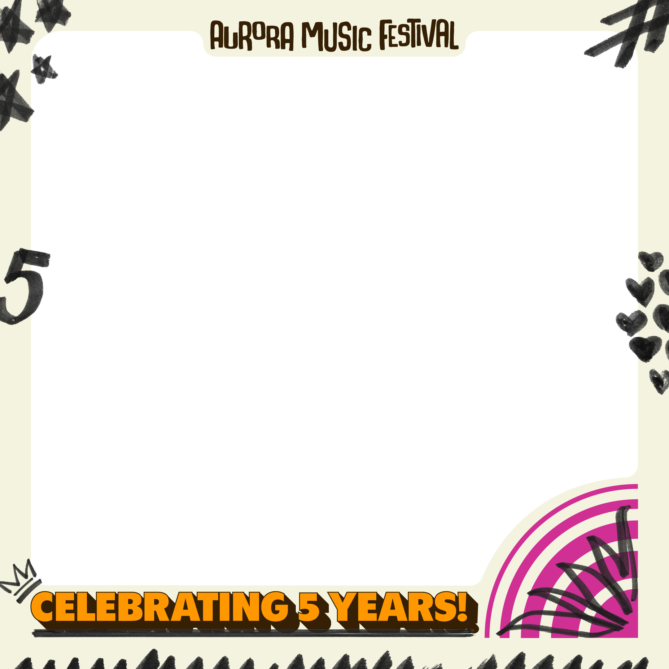 Aurora Music Fest celebrating 5 years!Twibbon Tanpa Watermark