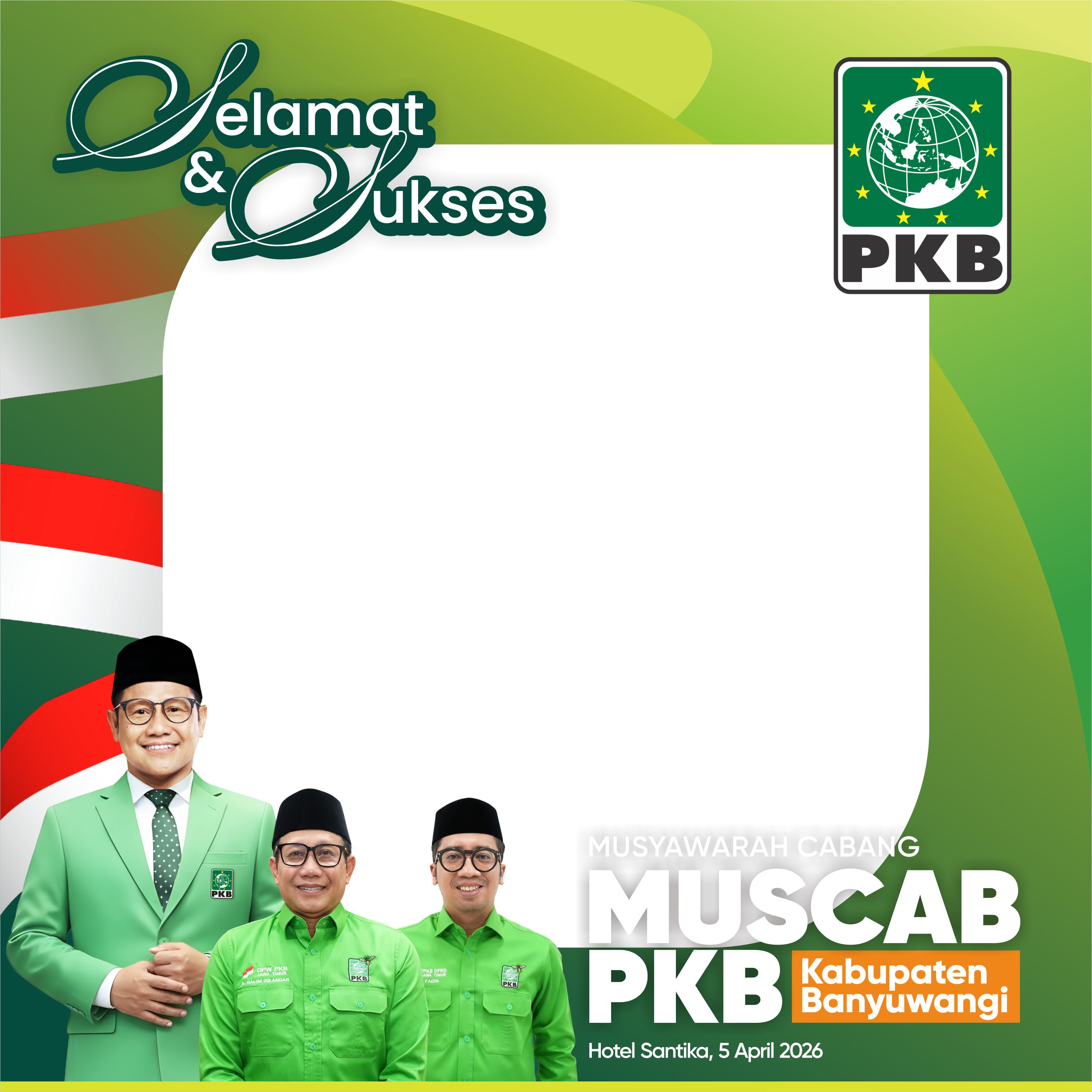 MUSCAB PKB BANYUWANGI 2026Twibbon Tanpa Watermark