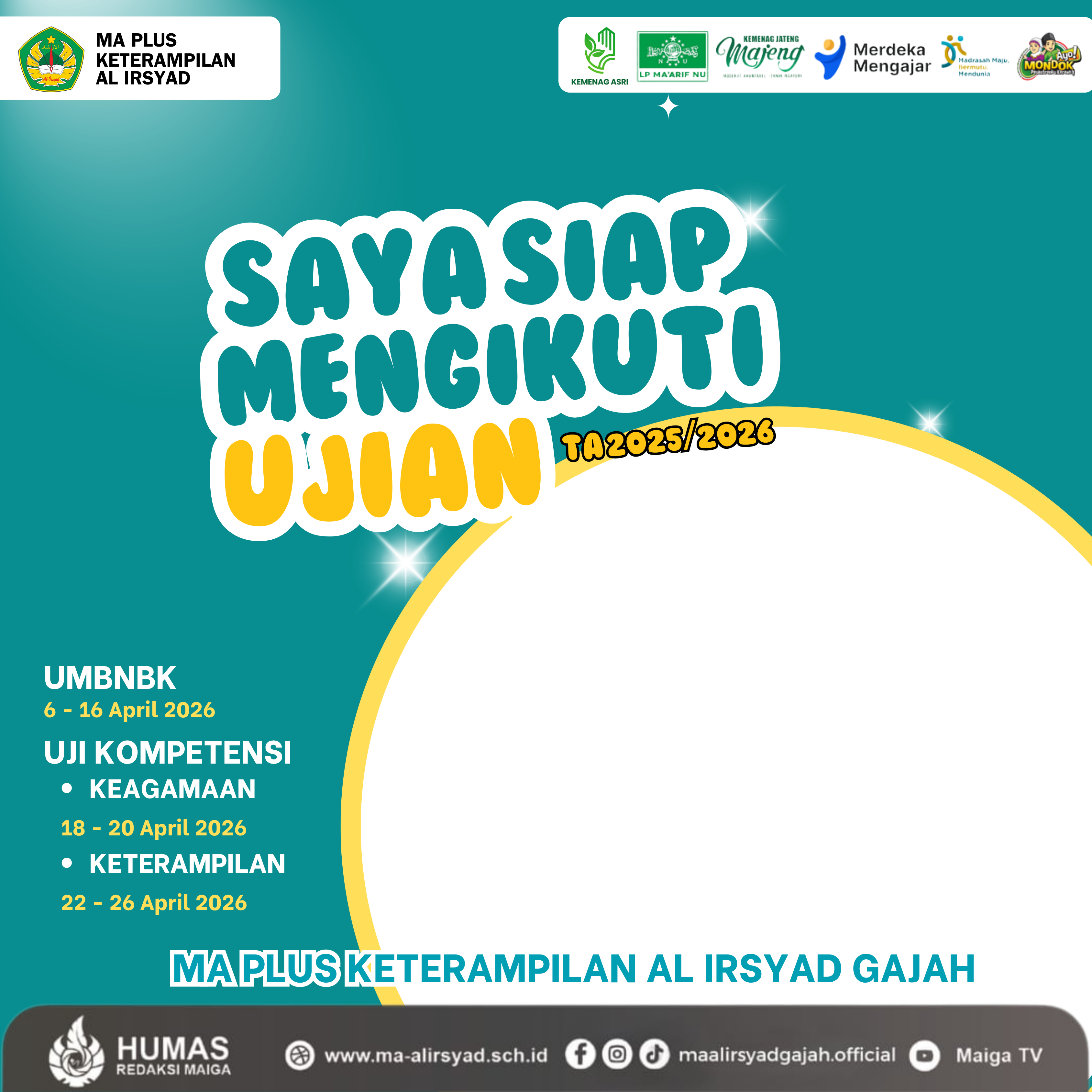 saya siap ujianTwibbon Tanpa Watermark