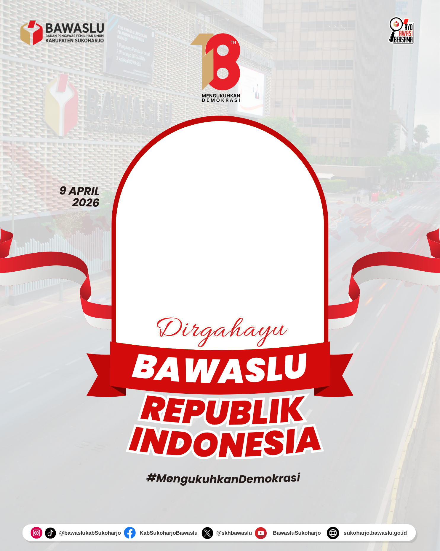 twibbon hut bawaslu ri 18Twibbon Tanpa Watermark