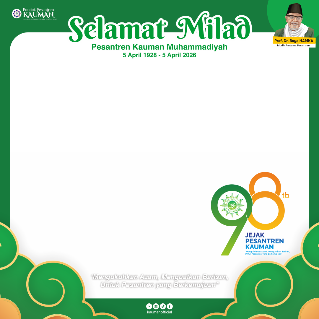 Milad Pesantren Kauman Muhammadiyah ke 98 TahunTwibbon Tanpa Watermark