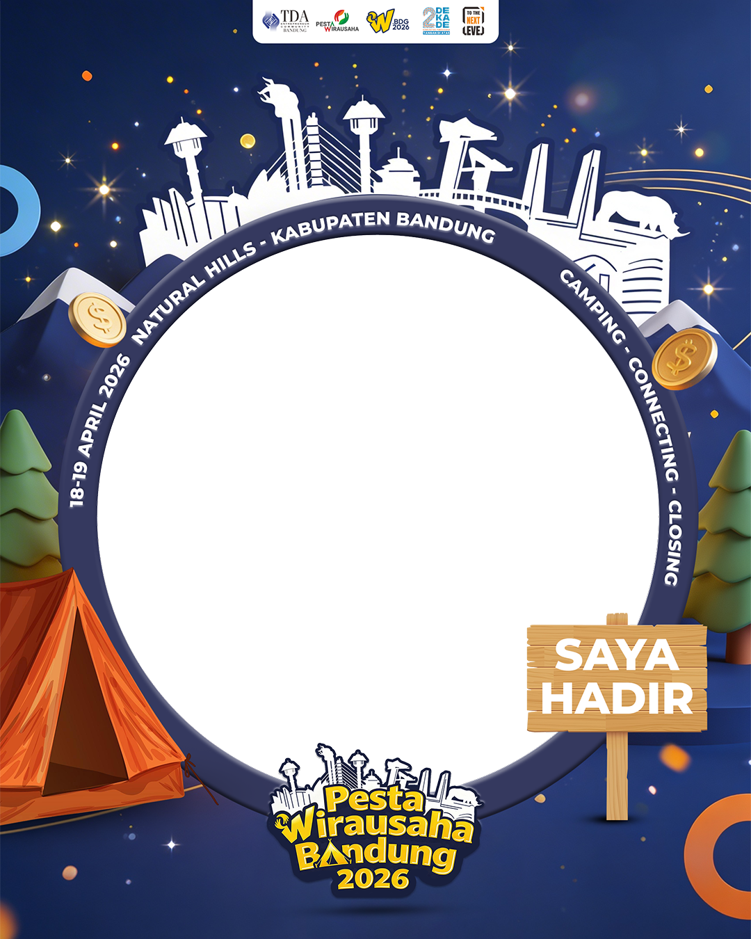 Pesta Wirausaha TDA Bandung 2026Twibbon Tanpa Watermark