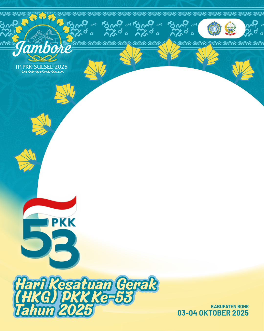 Hari Kesatuan Gerak (HKG) PKK ke-53 Tahun 2025Twibbon Tanpa Watermark