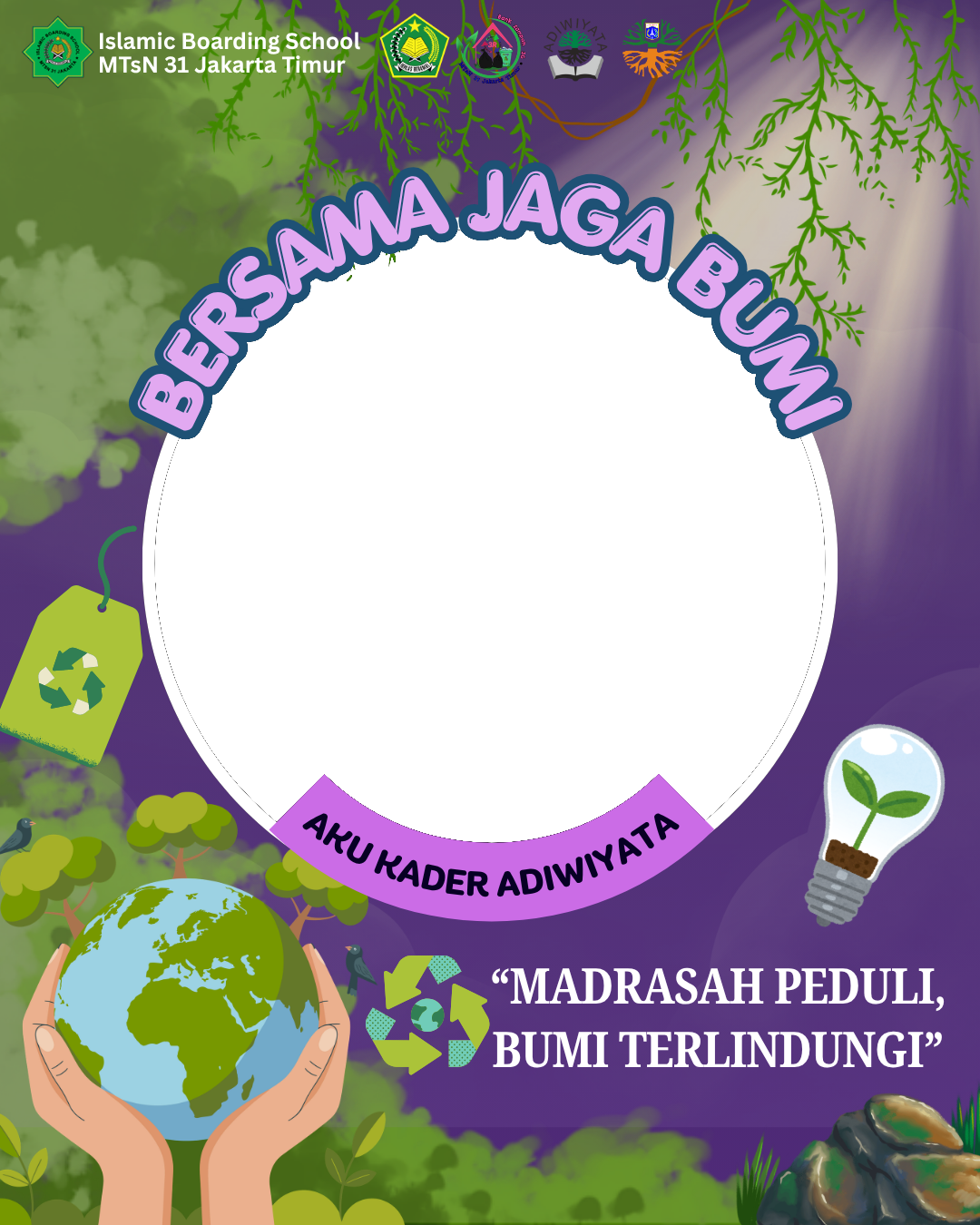Bersama Jaga Bumi, Aku Kader AdiwiyataTwibbon Tanpa Watermark