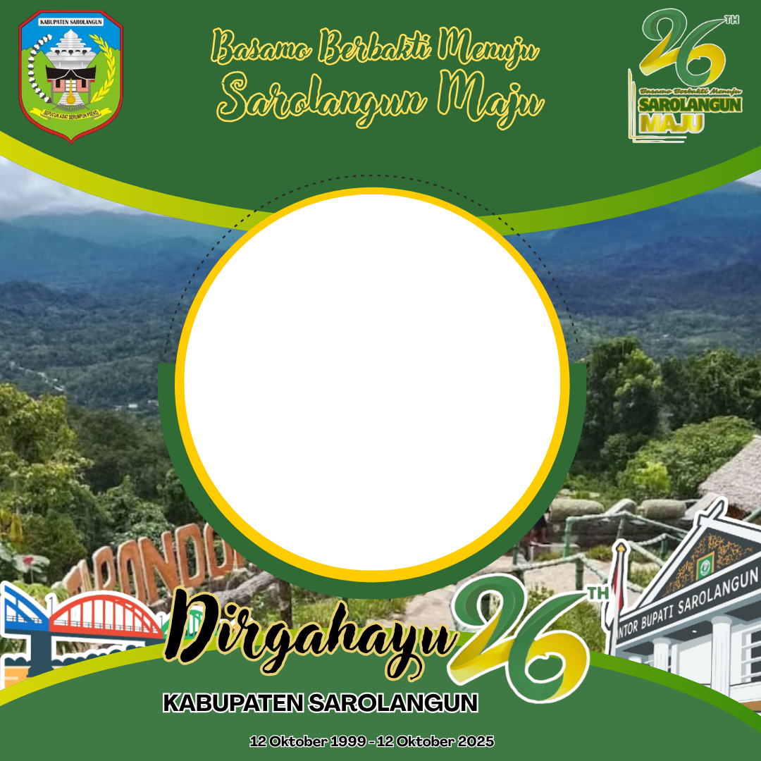 Dirgahayu 26 Tahun Kabupaten Sarolangun | Bersama Berbakti Menuju Sarolangun MajuTwibbon Tanpa Watermark