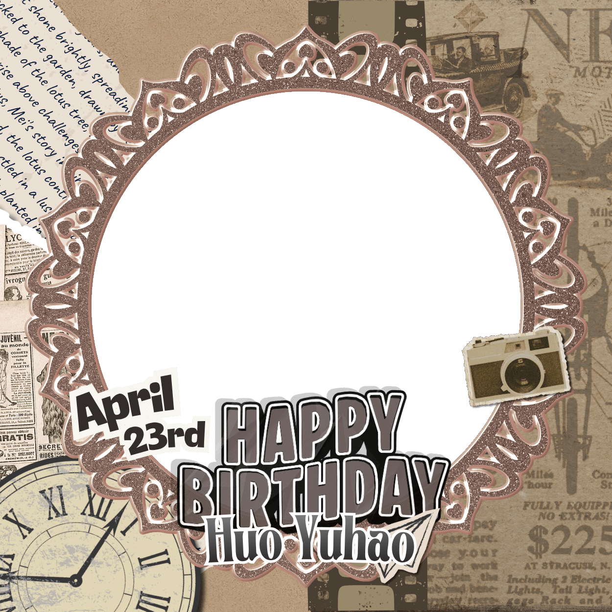 Belated Happy Huo Yuhao's Day!Twibbon Tanpa Watermark