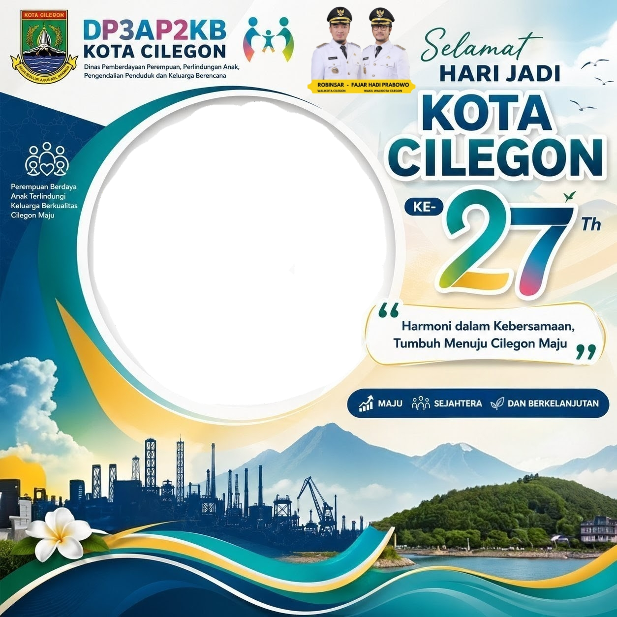 HUT KOTA CILEGON KE 27Twibbon Tanpa Watermark