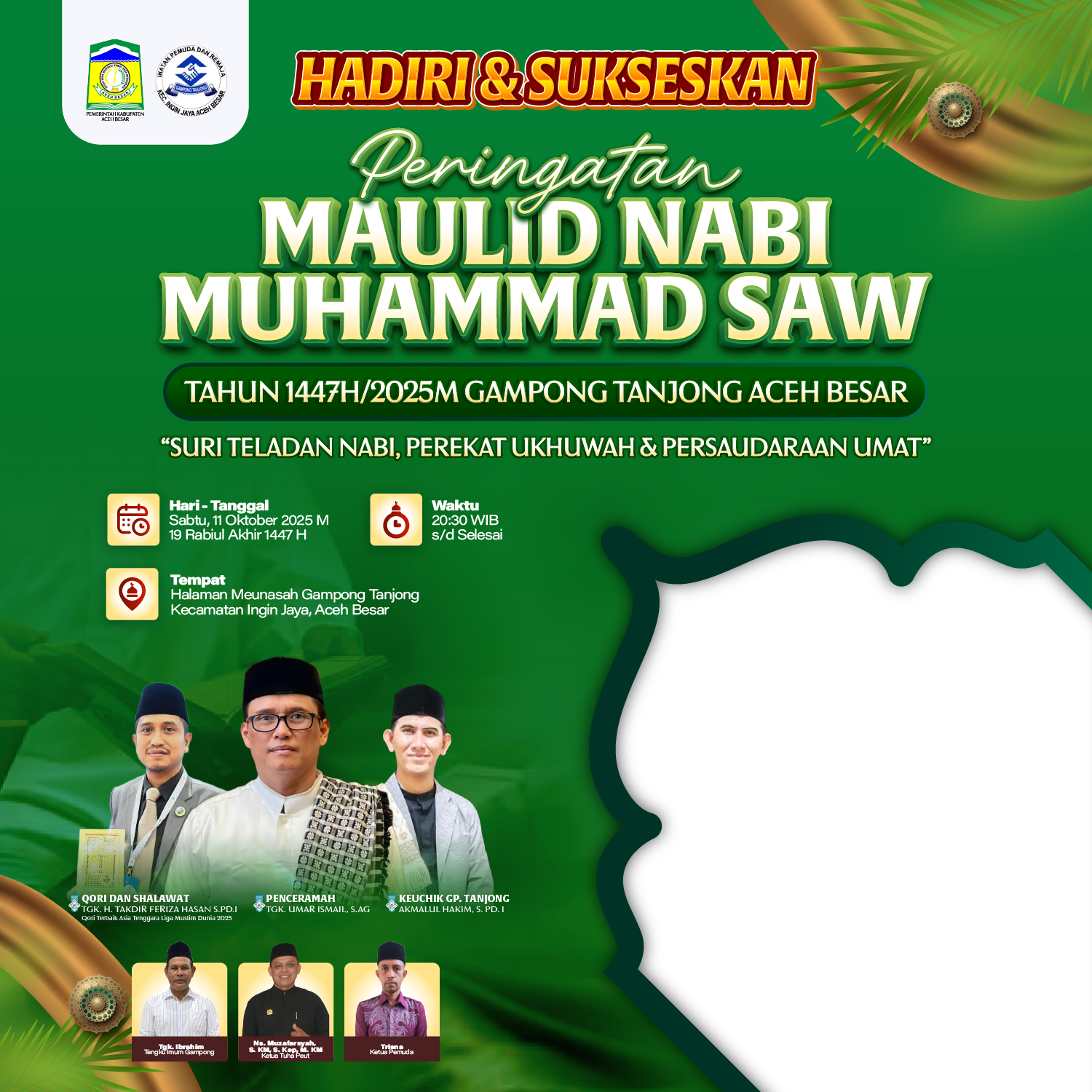 Peringatan Maulid Gampong Tanjong, Ingin Jaya, Aceh BesarTwibbon Tanpa Watermark