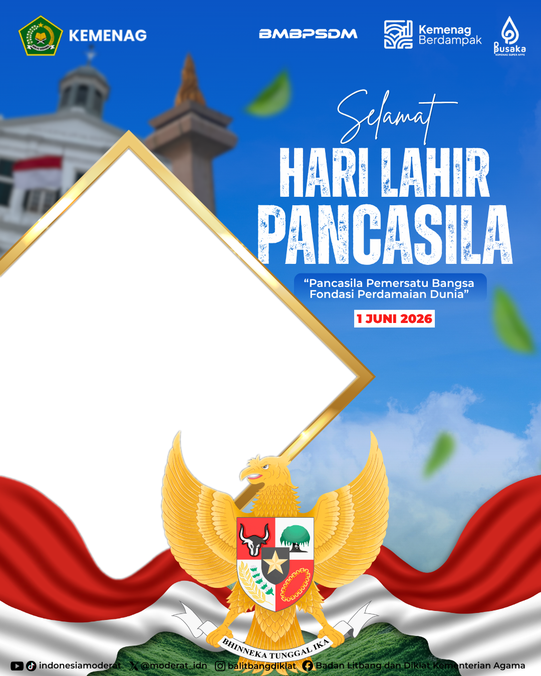 Hari Lahir PancasilaTwibbon Tanpa Watermark