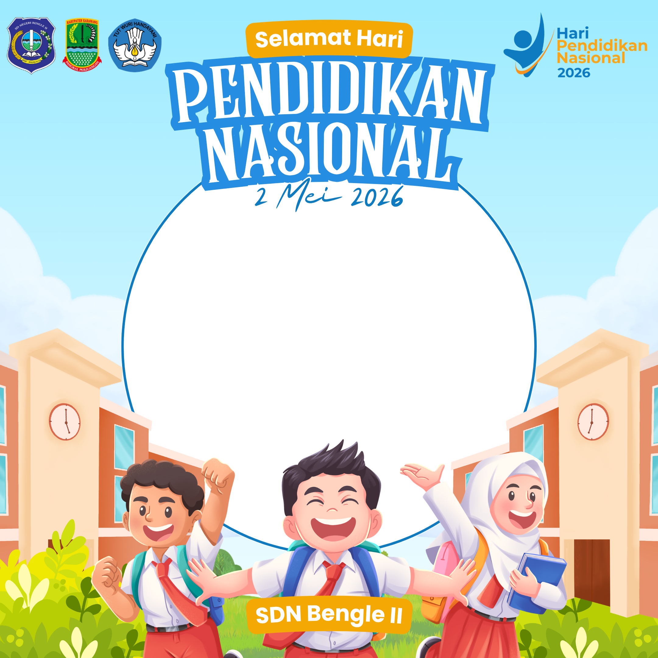 Hari Pendidikan Nasional 2026Twibbon Tanpa Watermark