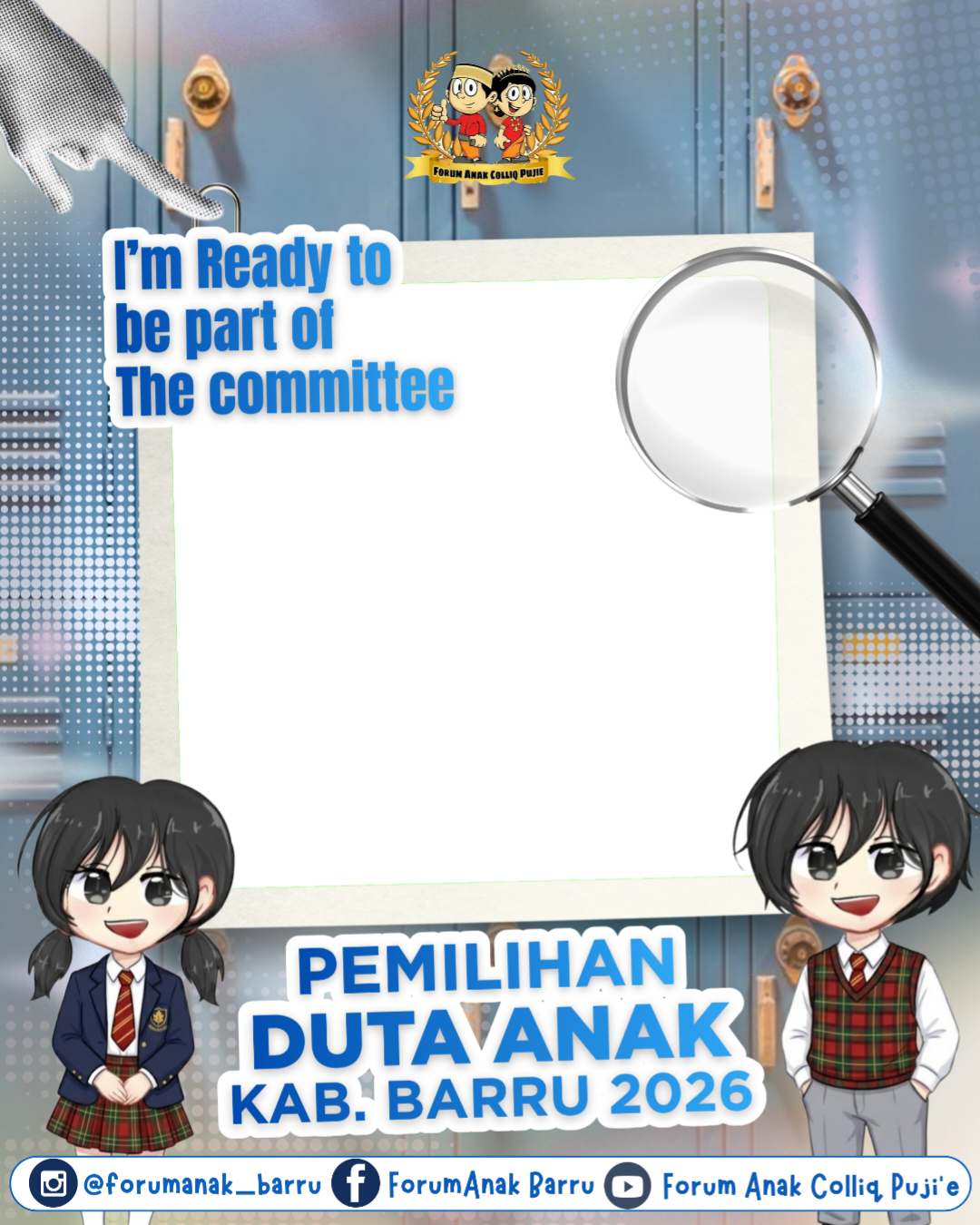 TWIBBON PANITIA PEMILIHAN DUTA ANAK KAB. BARRU 2026Twibbon Tanpa Watermark