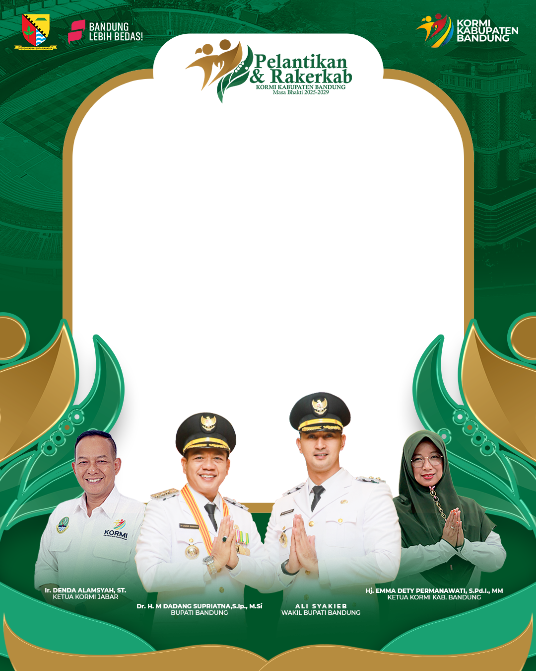 MARI SUKSESKAN PELANTIKAN & RAKERKAB KORMI KAB. BANDUNG MASA BHAKTI 2025-2029Twibbon Tanpa Watermark