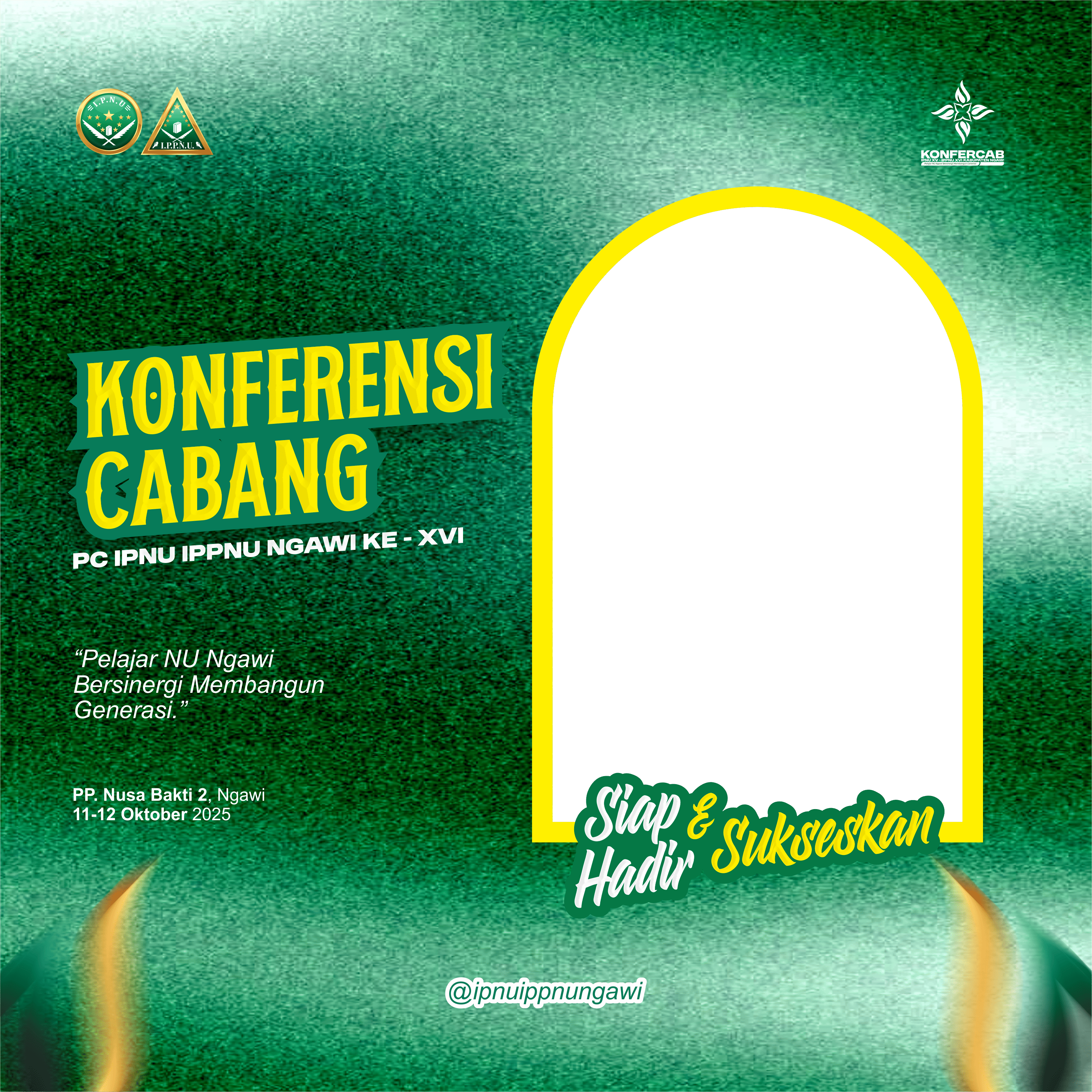 Twibbon Konfercab IPNU IPPNU NgawiTwibbon Tanpa Watermark