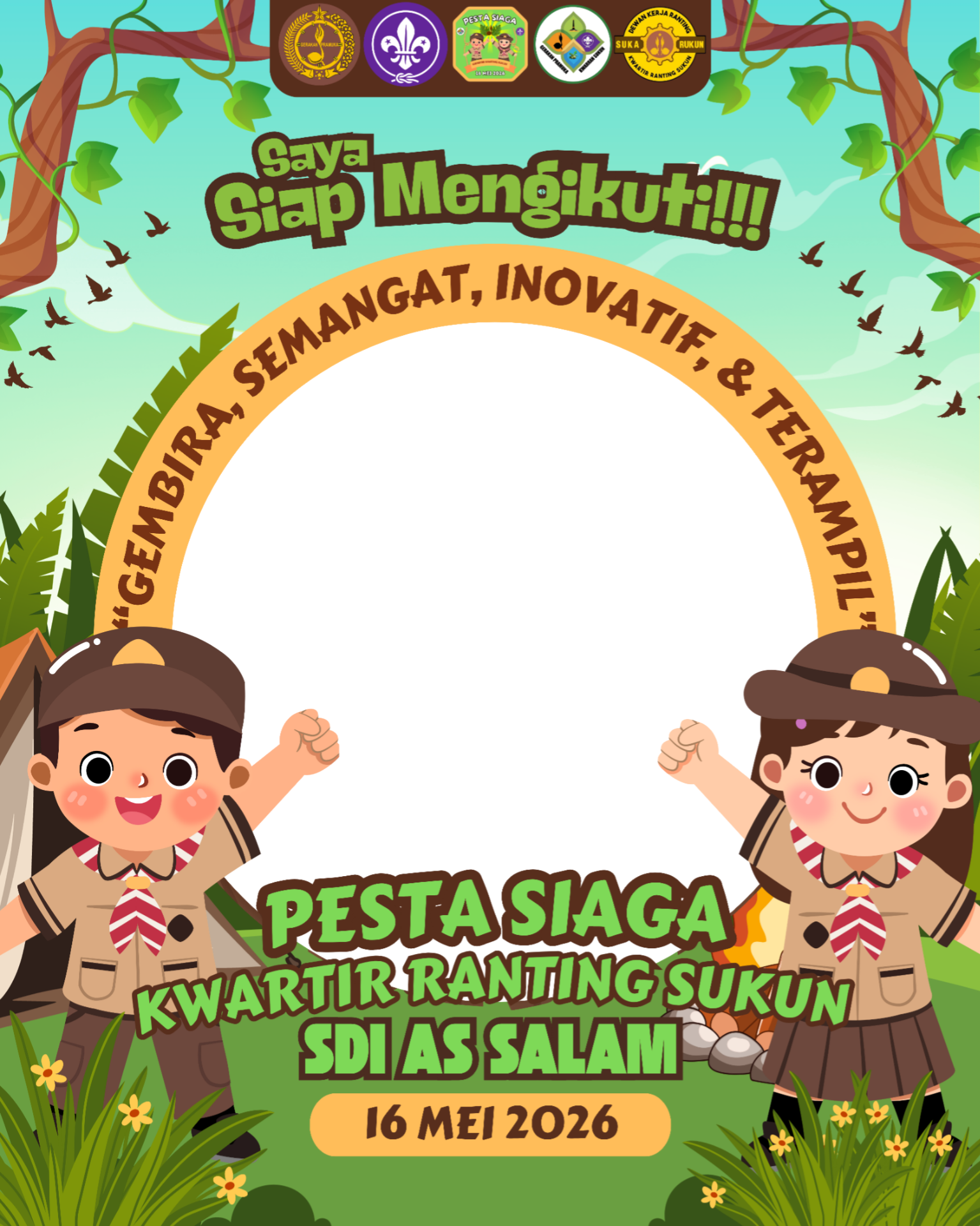 Peserta Pesta Siaga Kwarran Sukun 2026Twibbon Tanpa Watermark