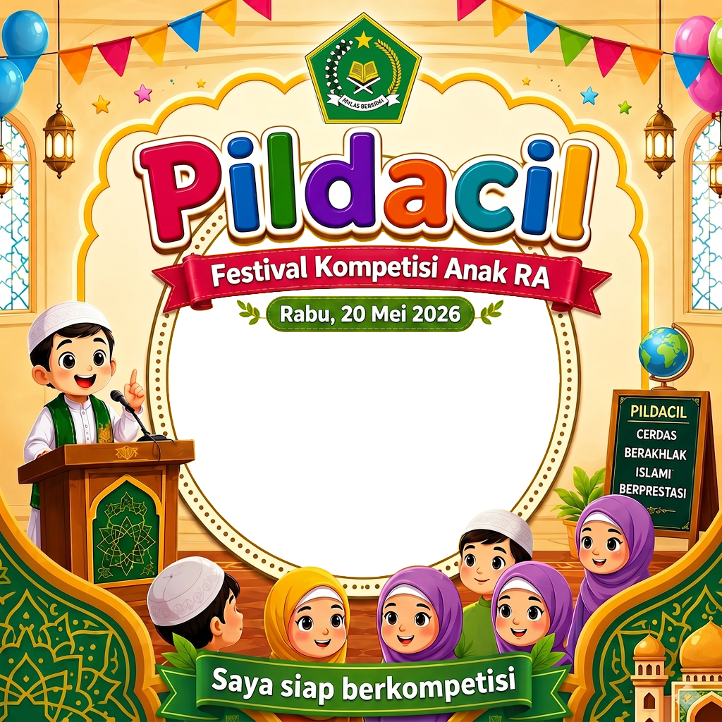 Pildacil Festival Kompetisi Anak RA Tahun 2026Twibbon Tanpa Watermark