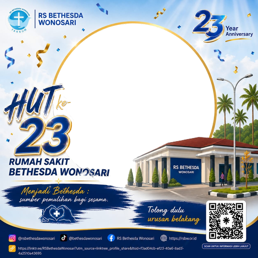 HUT RS Bethesda Wonosari ke-23 Tahun 2026Twibbon Tanpa Watermark