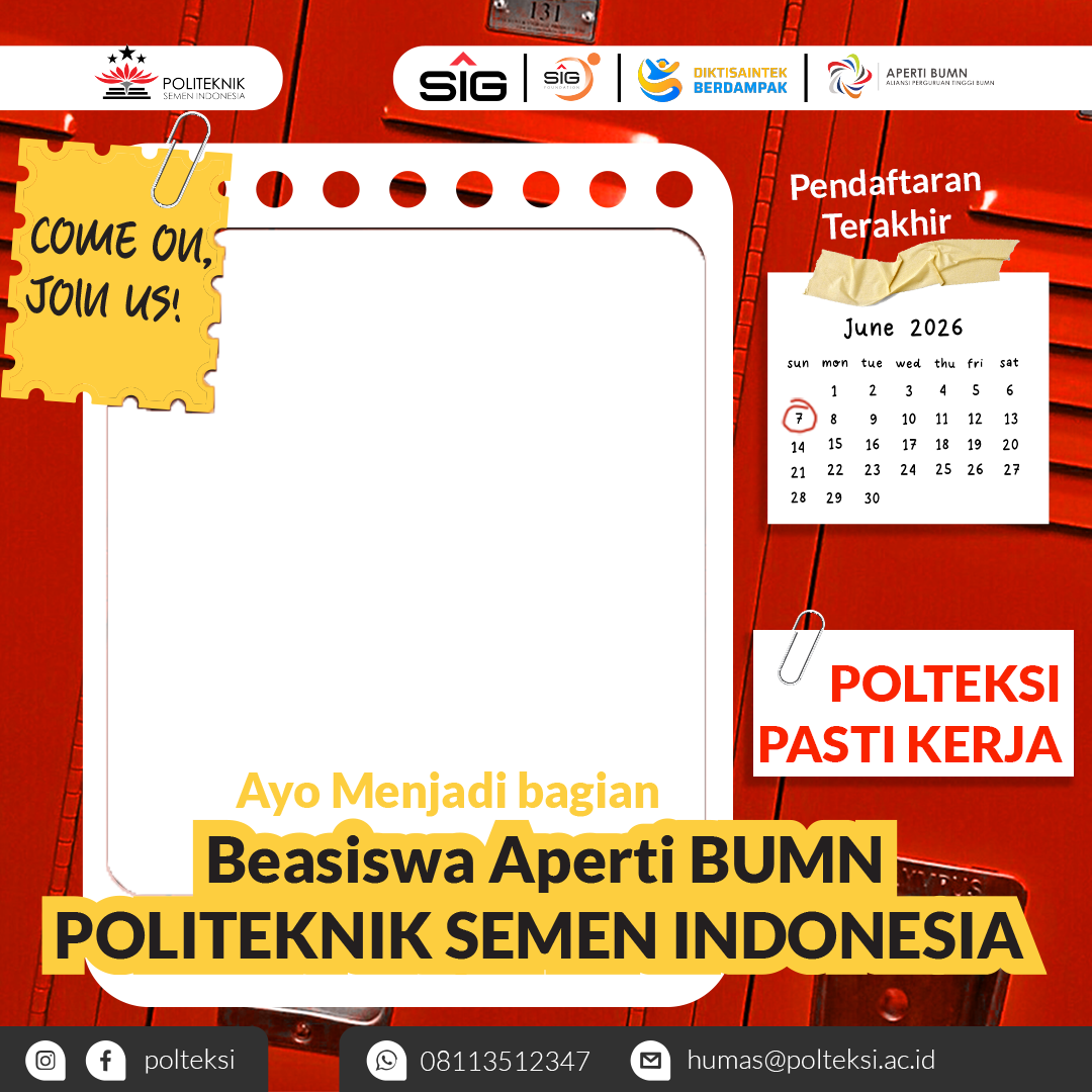 Beasiswa Aperti BUMN POLTEKSI 2026Twibbon Tanpa Watermark