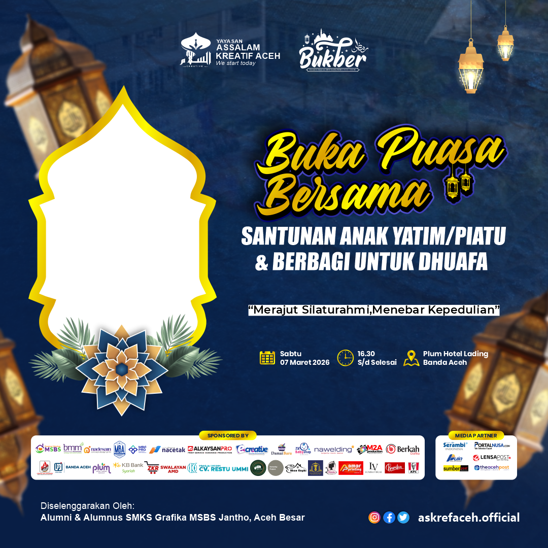 Buka Puasa Bersama Santunan anak Yatim/Piatu & berbagi untuk DhuafaTwibbon Tanpa Watermark