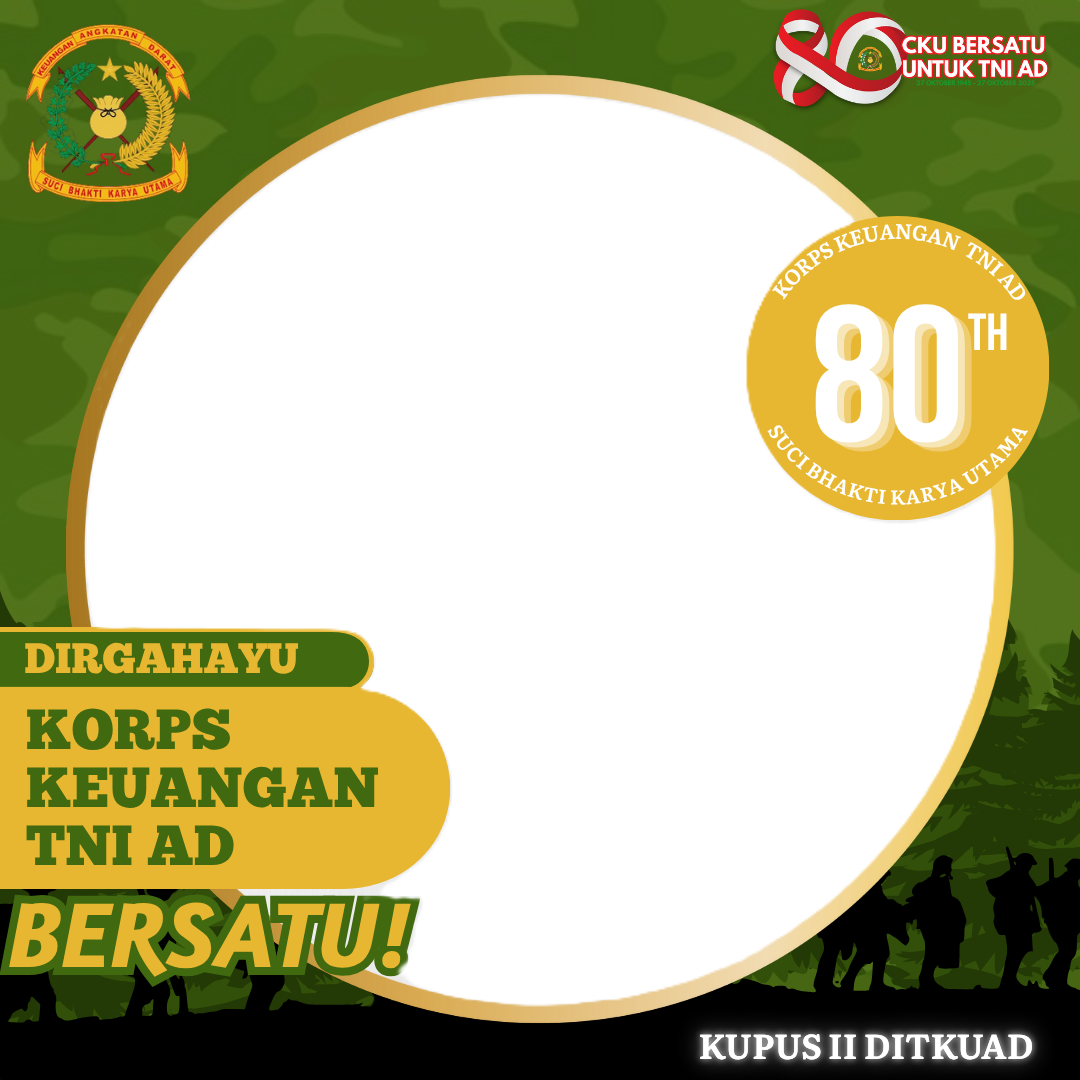 HUT KORPS KEUANGAN TNI AD KE-80Twibbon Tanpa Watermark