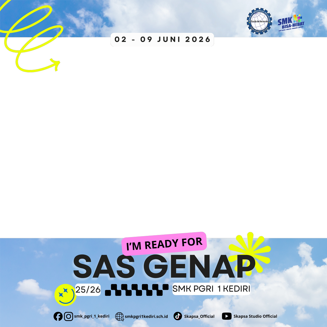 SAS GENAP SMK 1 PGRI KEDIRI 2025/2026Twibbon Tanpa Watermark
