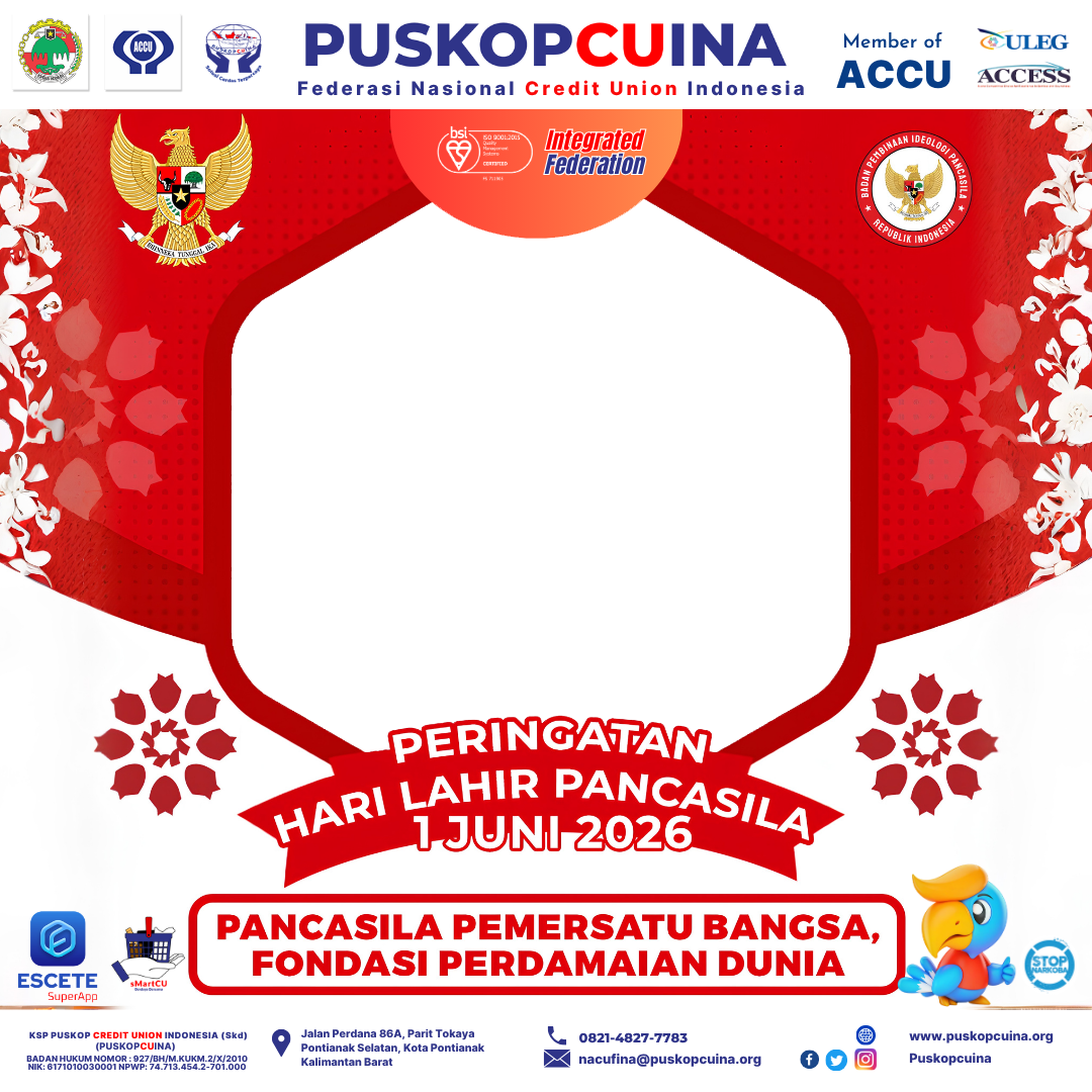Selamat Hari Lahir Pancasila 2026Twibbon Tanpa Watermark