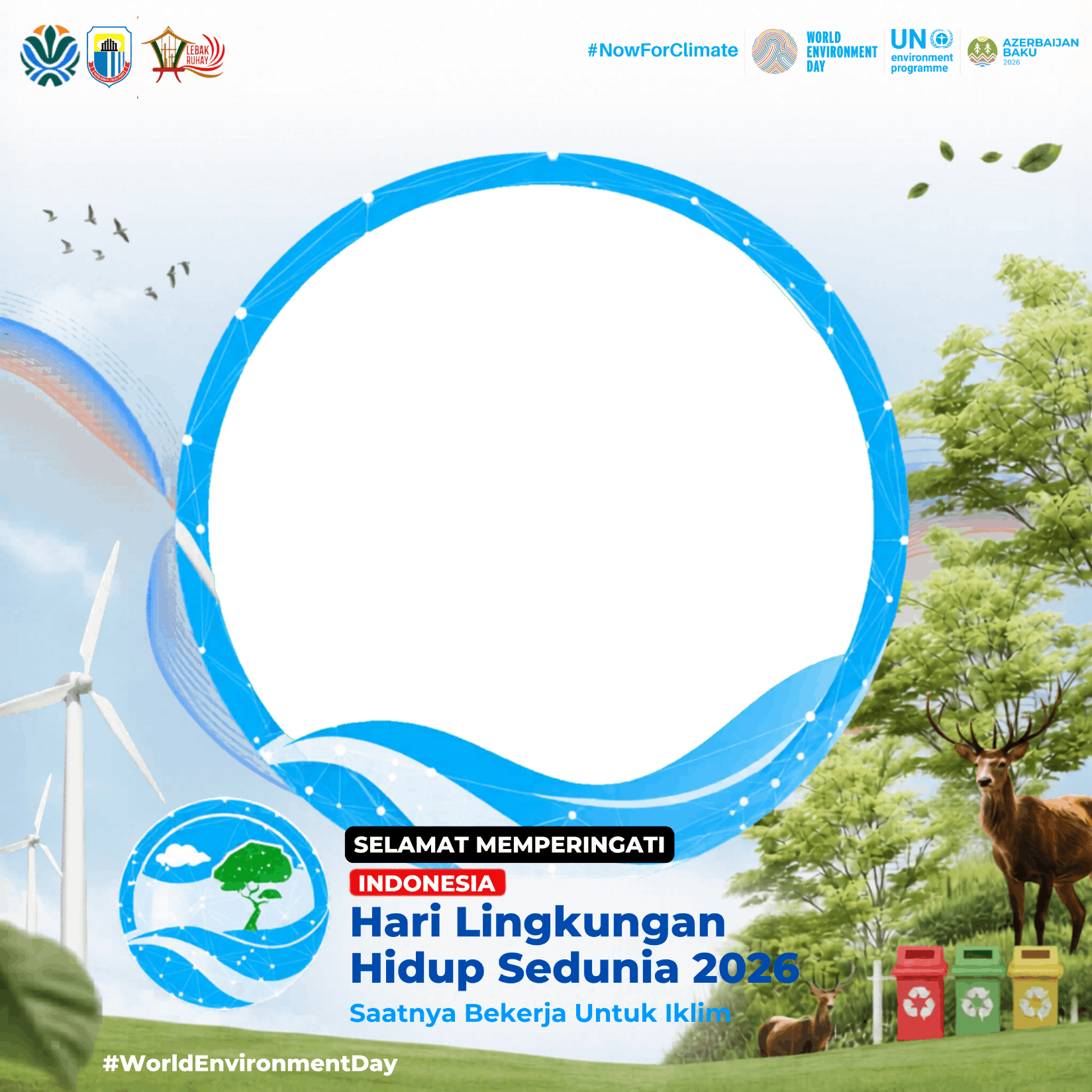 Selamat Memperingatri Hari Lingkungan Hidup Sedunia 2026Twibbon Tanpa Watermark