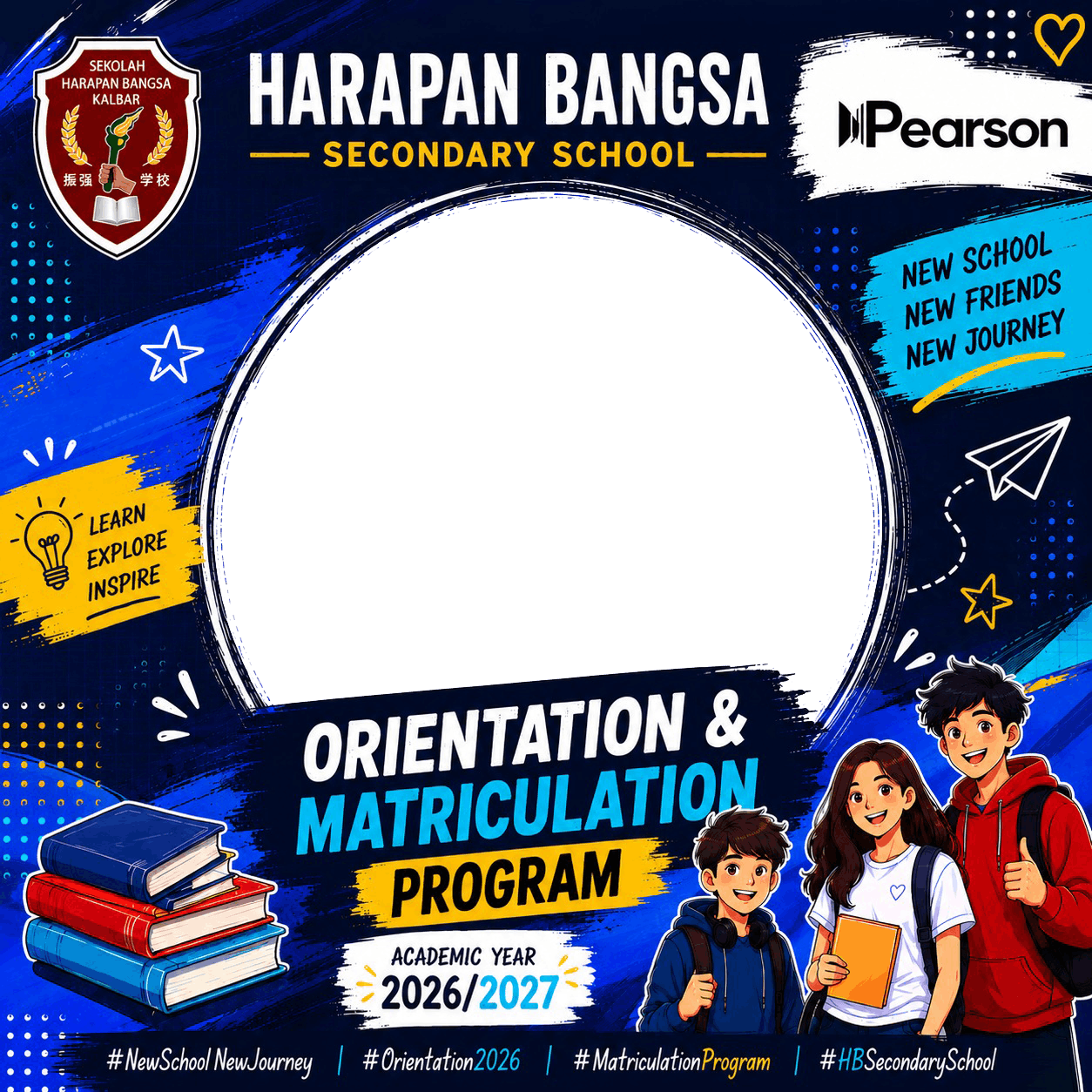 HB Secondary School Orientation and Matriculation Program 2026Twibbon Tanpa Watermark