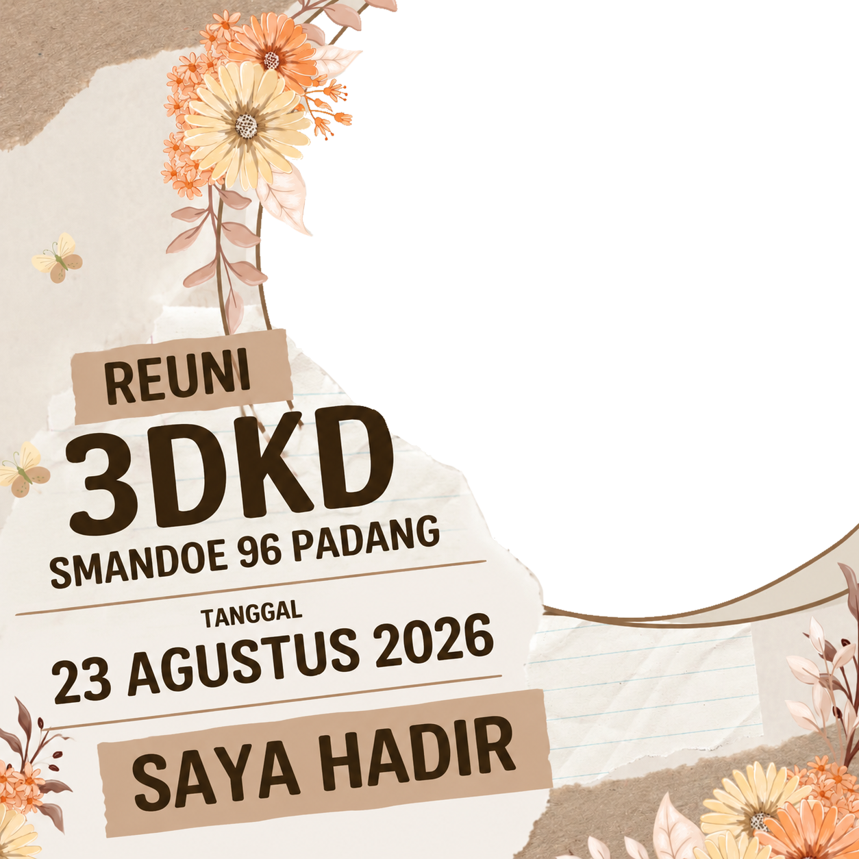 reuni3dkdsmandoe96Twibbon Tanpa Watermark