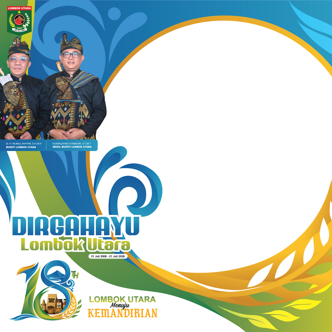 dirgahayu lombok utara ke 18Twibbon Tanpa Watermark
