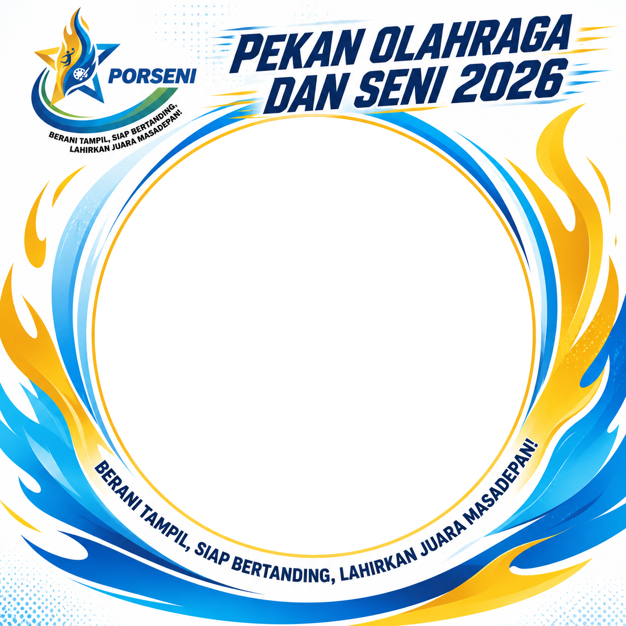 Twibbon Resmi PORSENI 2026 UlujamiTwibbon Tanpa Watermark