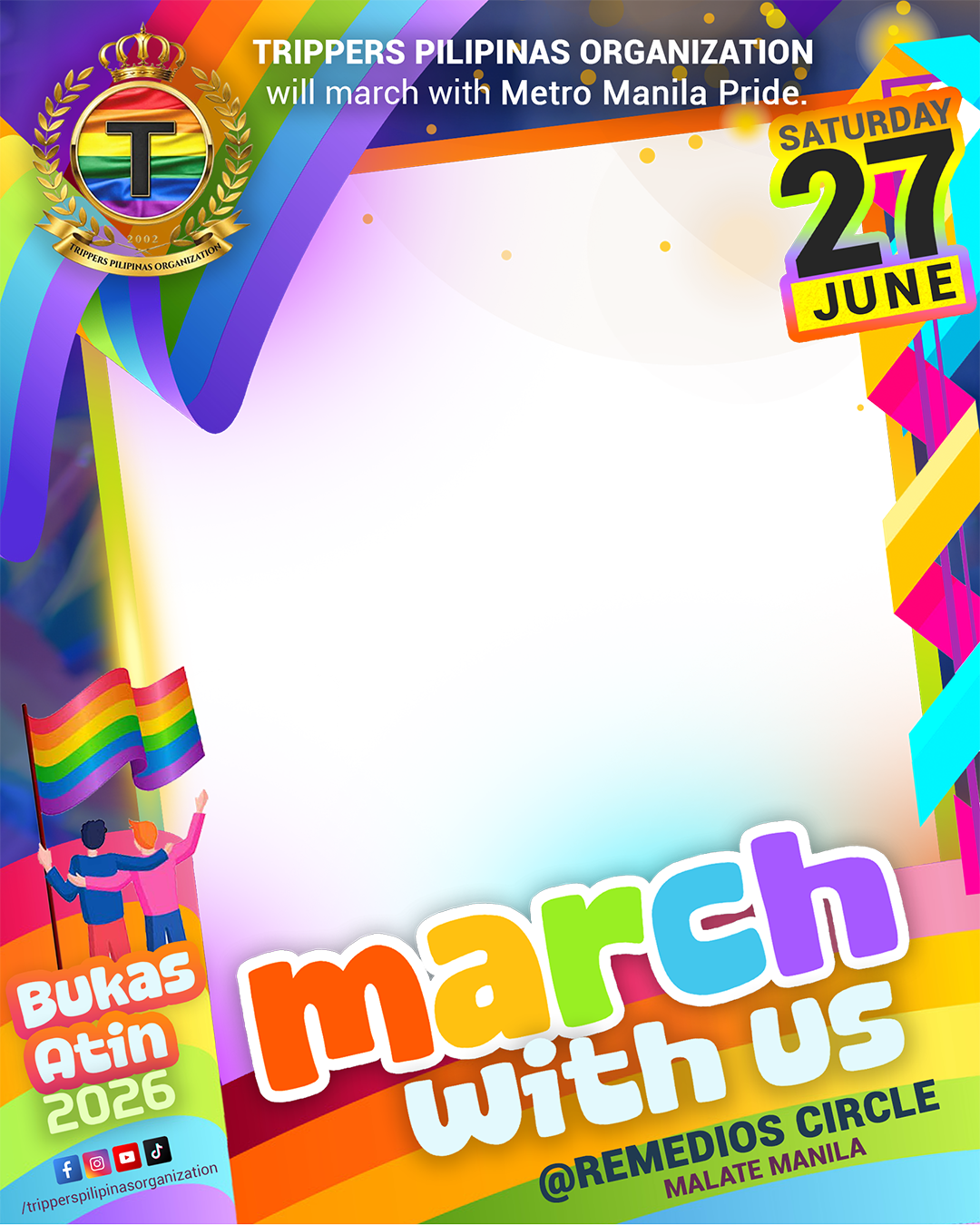 Pride March 2026Twibbon Tanpa Watermark