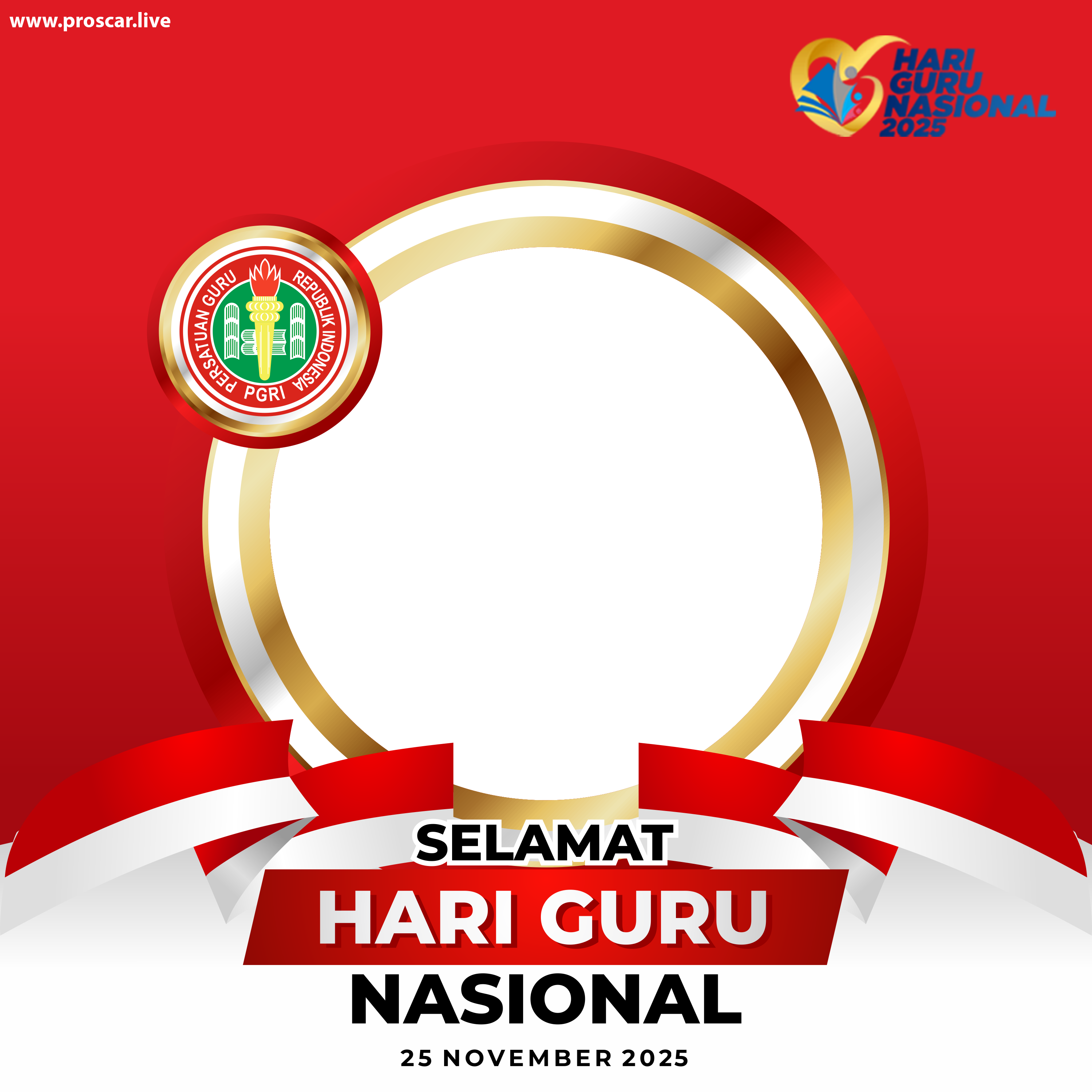Hari Guru Nasional Tahun 2025Twibbon Tanpa Watermark