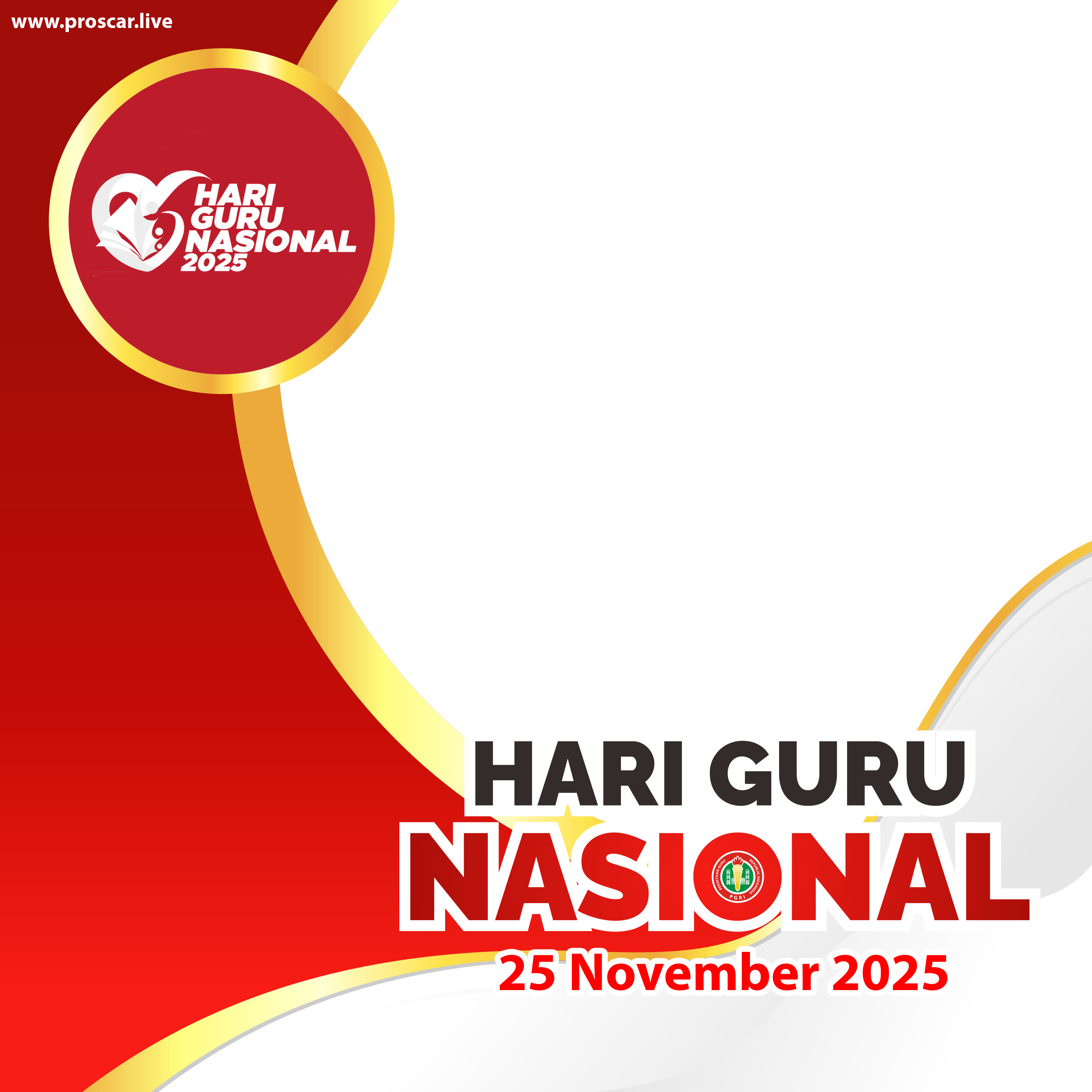 Hari Guru Nasional Tahun 2025Twibbon Tanpa Watermark