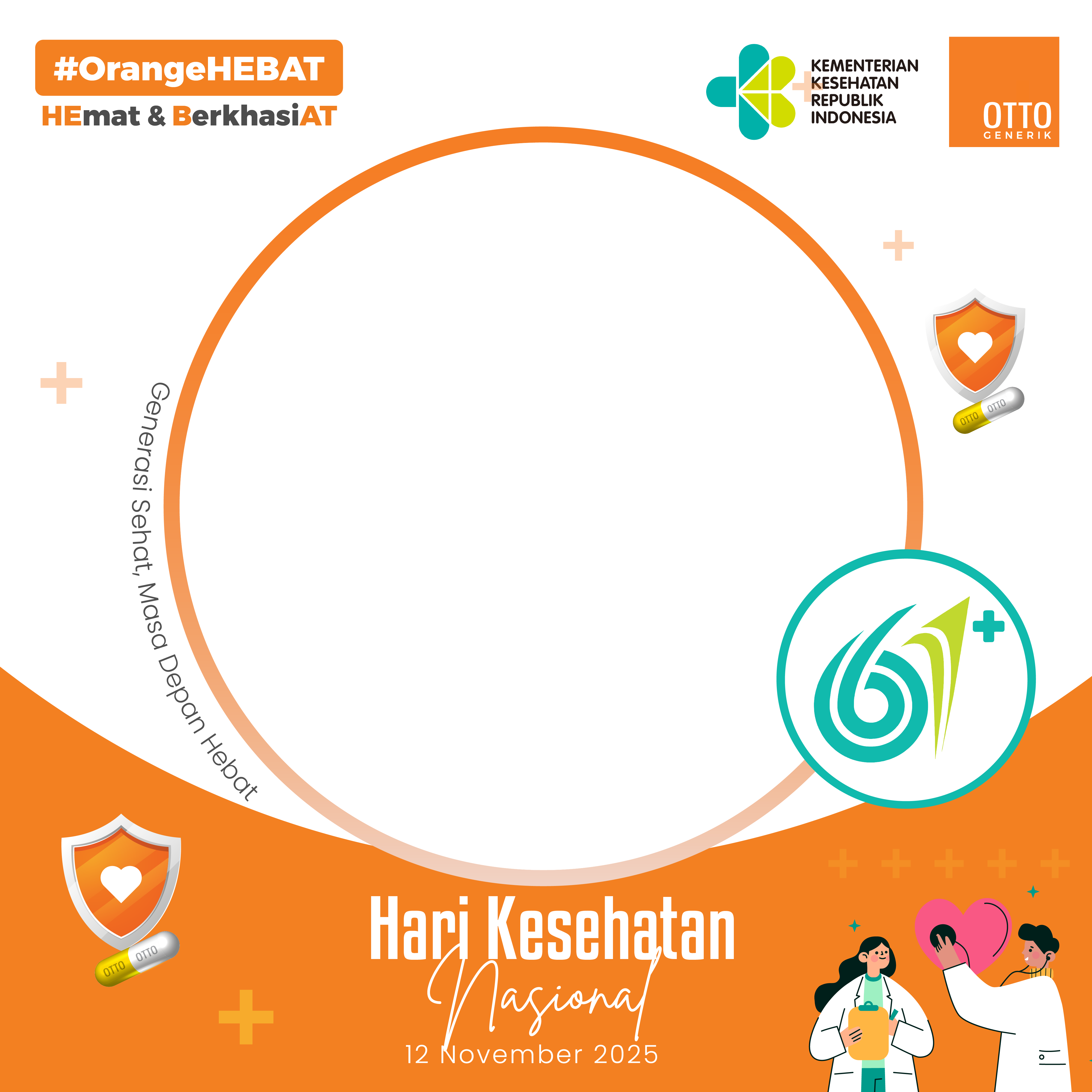 Hari Kesehatan Nasional 2025 OTTO GENERIKTwibbon Tanpa Watermark