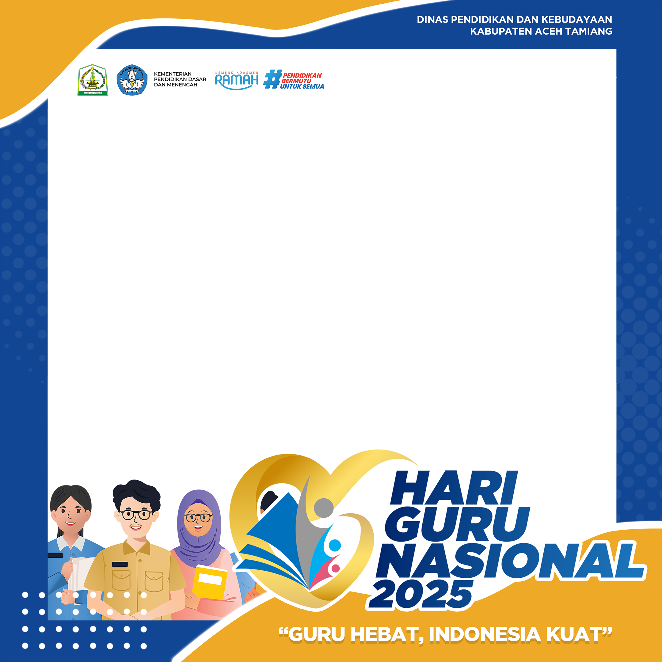 HARI GURU NASIONAL 2025Twibbon Tanpa Watermark