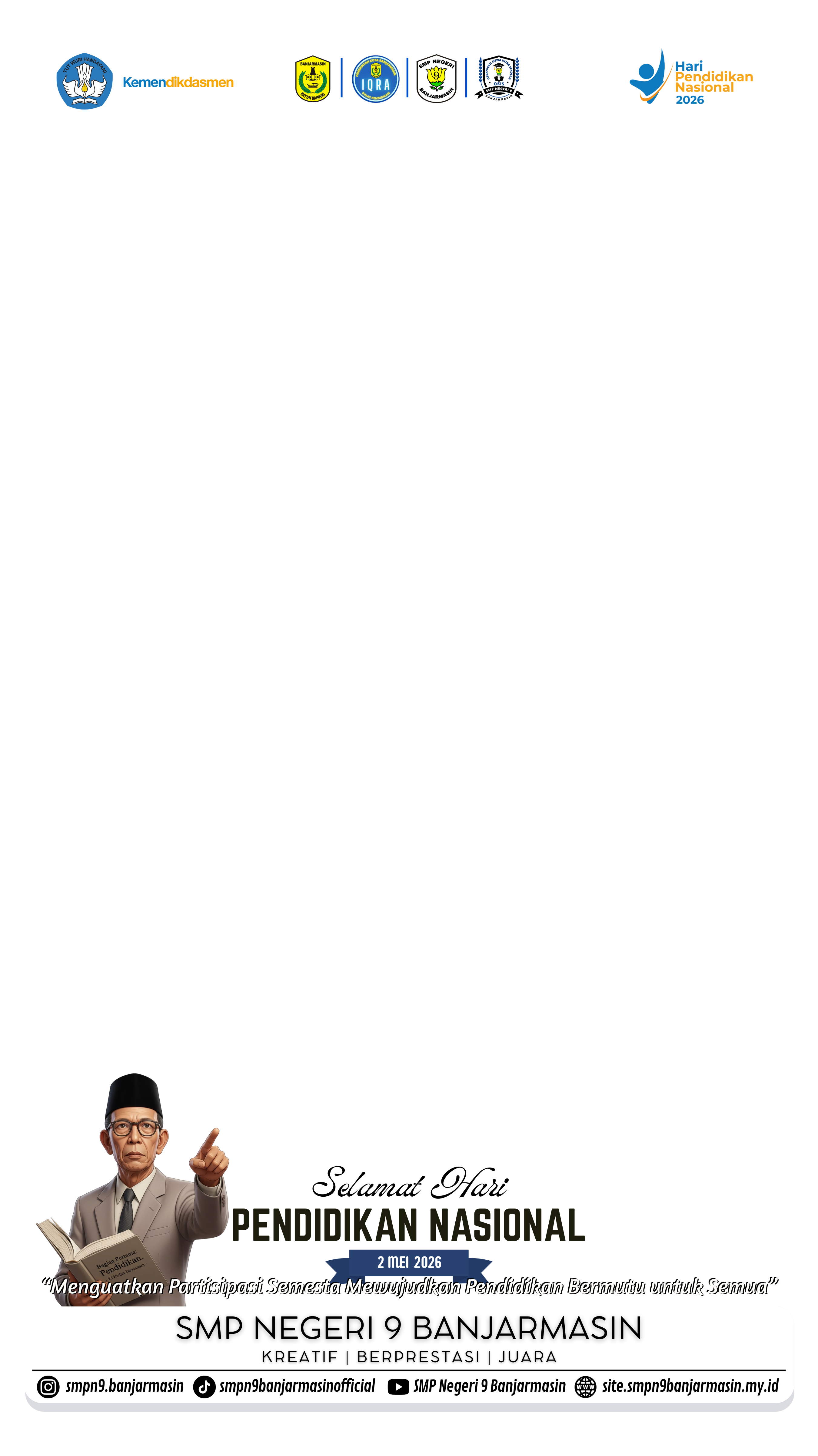 Hari Pendidikan Nasional (2026)Twibbon Tanpa Watermark