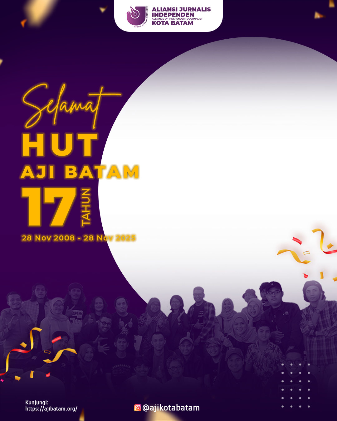 Twibbon HUT AJI Batam ke-17 TahunTwibbon Tanpa Watermark