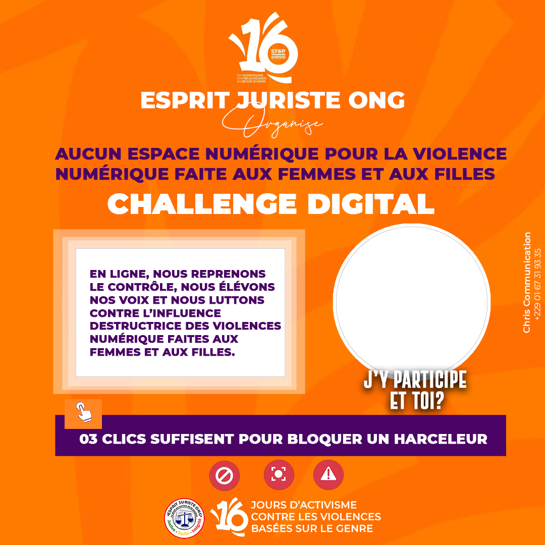 ESPRIT JURISTE 16 JOURS D'ACTIVISME CONTRE LES VBGTwibbon Tanpa Watermark
