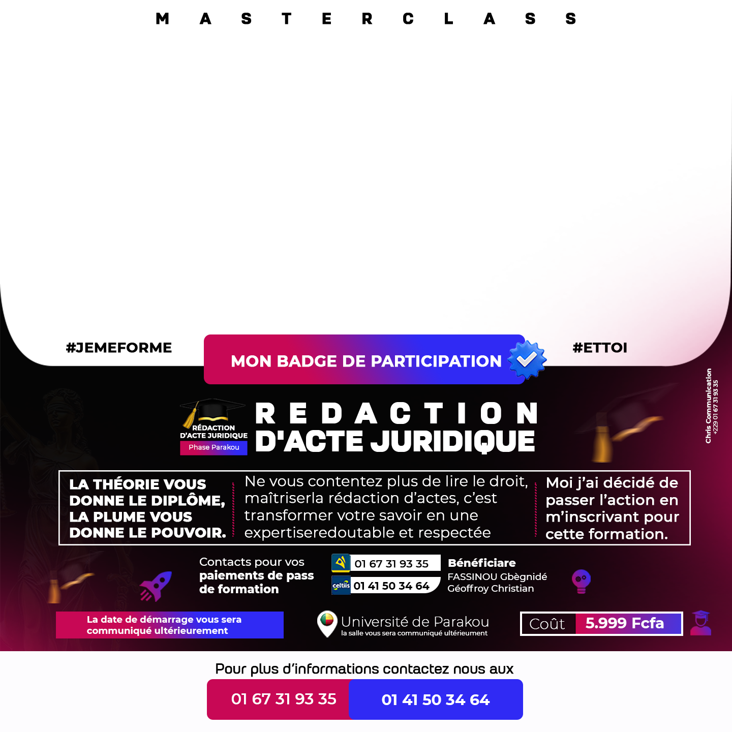 MASTERCLASS EN REDACTION D'ACTE JURIDIQUETwibbon Tanpa Watermark