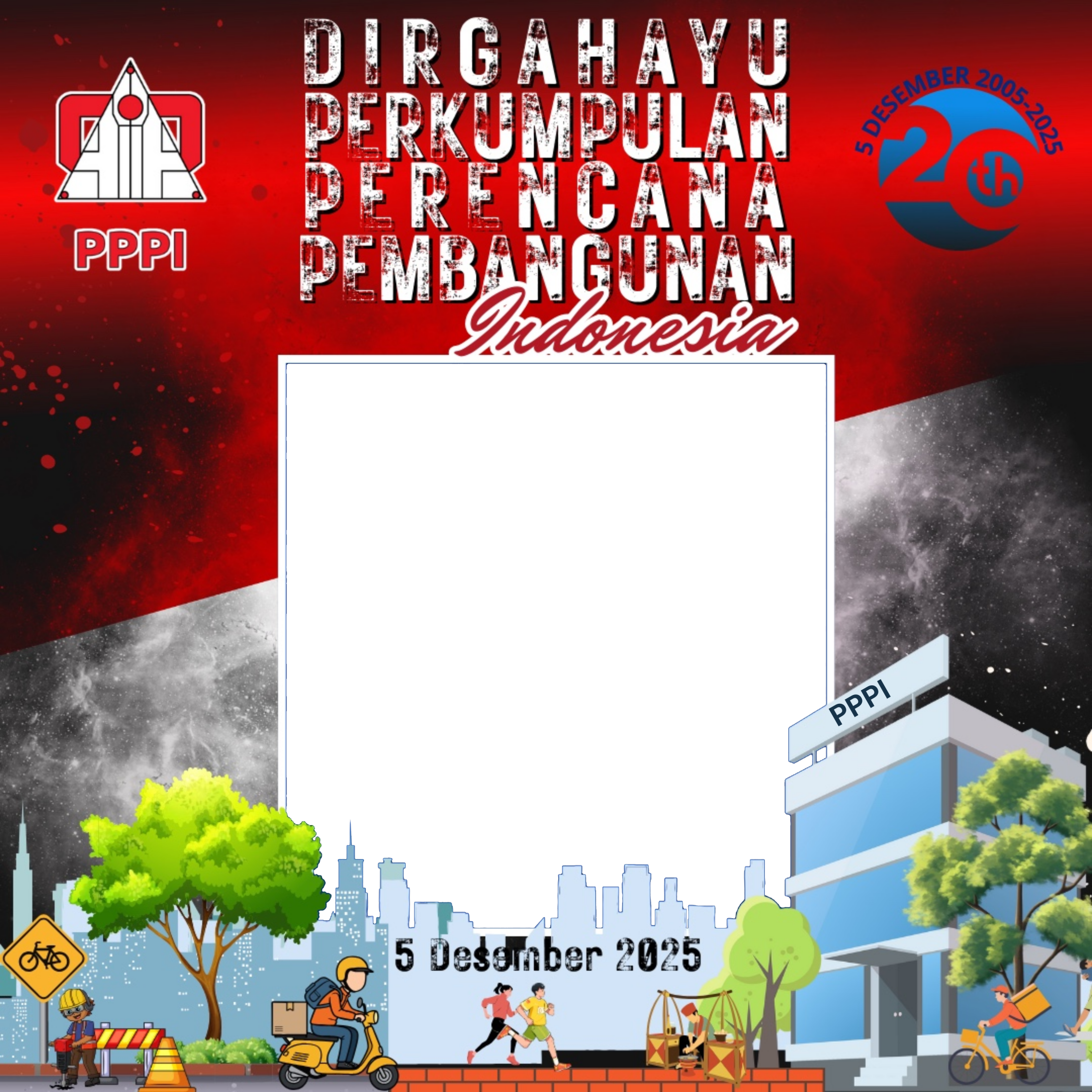 Dirgahayu 20 Tahun Perkumpulan Perencana Pembangunan IndonesiaTwibbon Tanpa Watermark