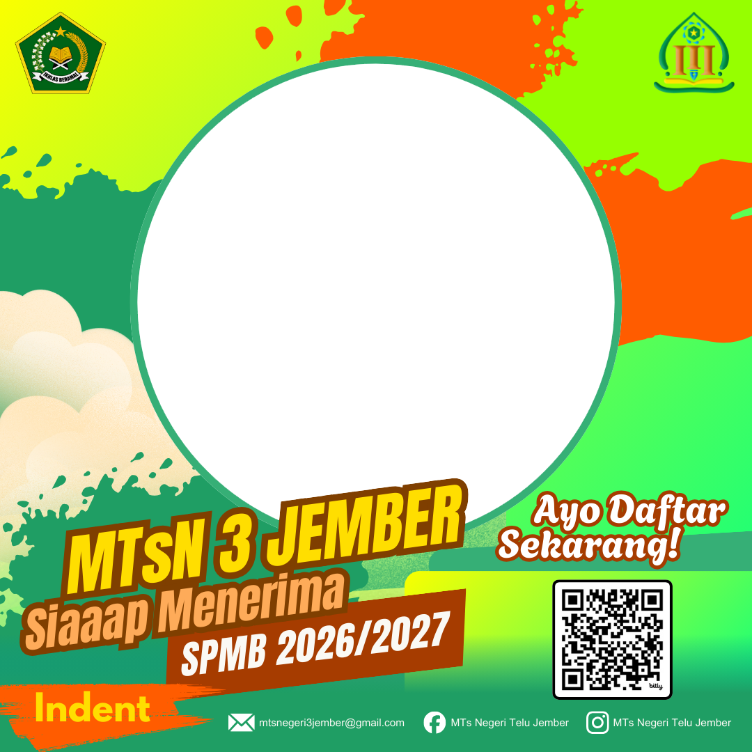SPMB MTsN 3 Jember 2026/2027Twibbon Tanpa Watermark
