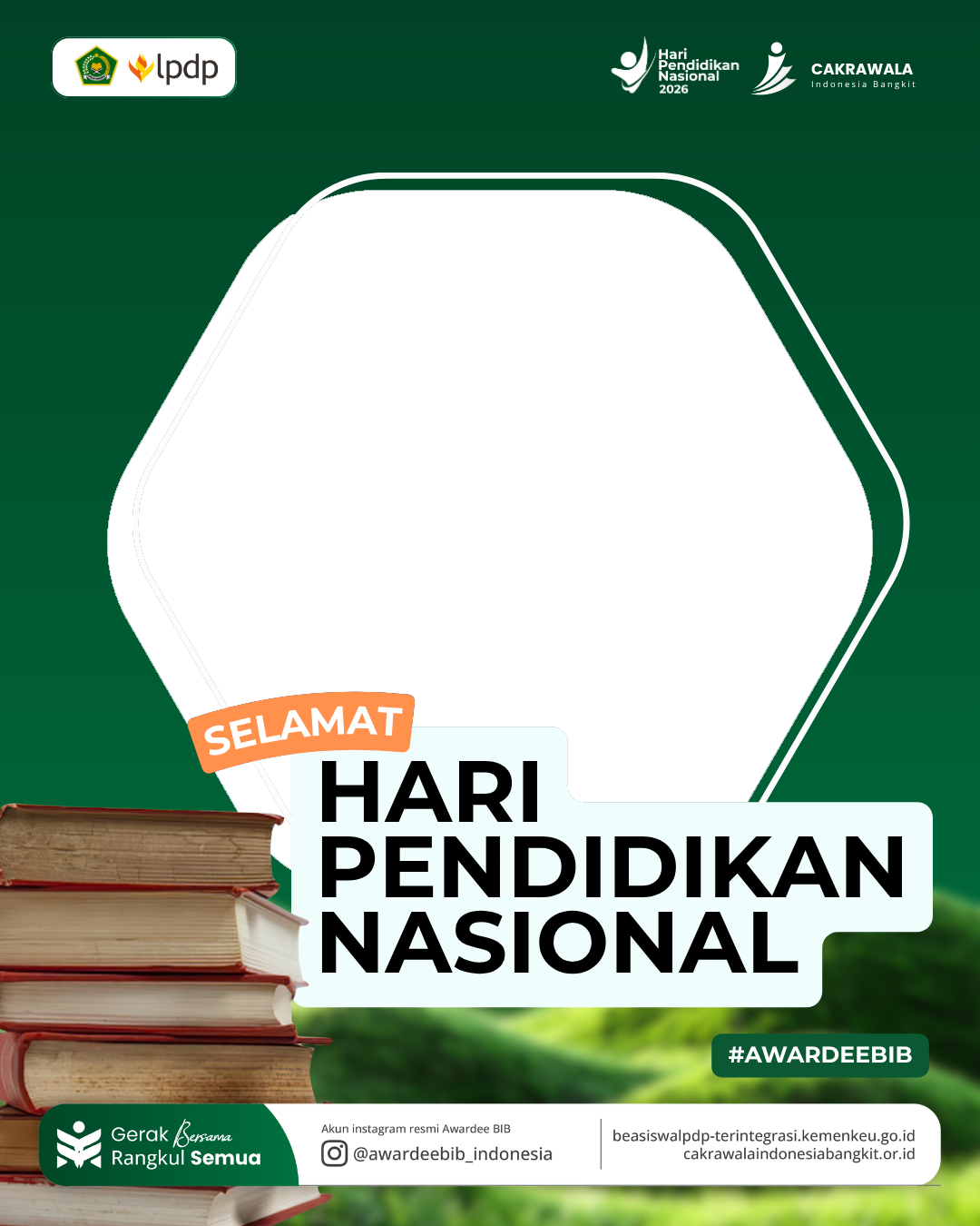 Twibbon Hari Pendidikan Nasional Cakrawala Indonesia BangkitTwibbon Tanpa Watermark