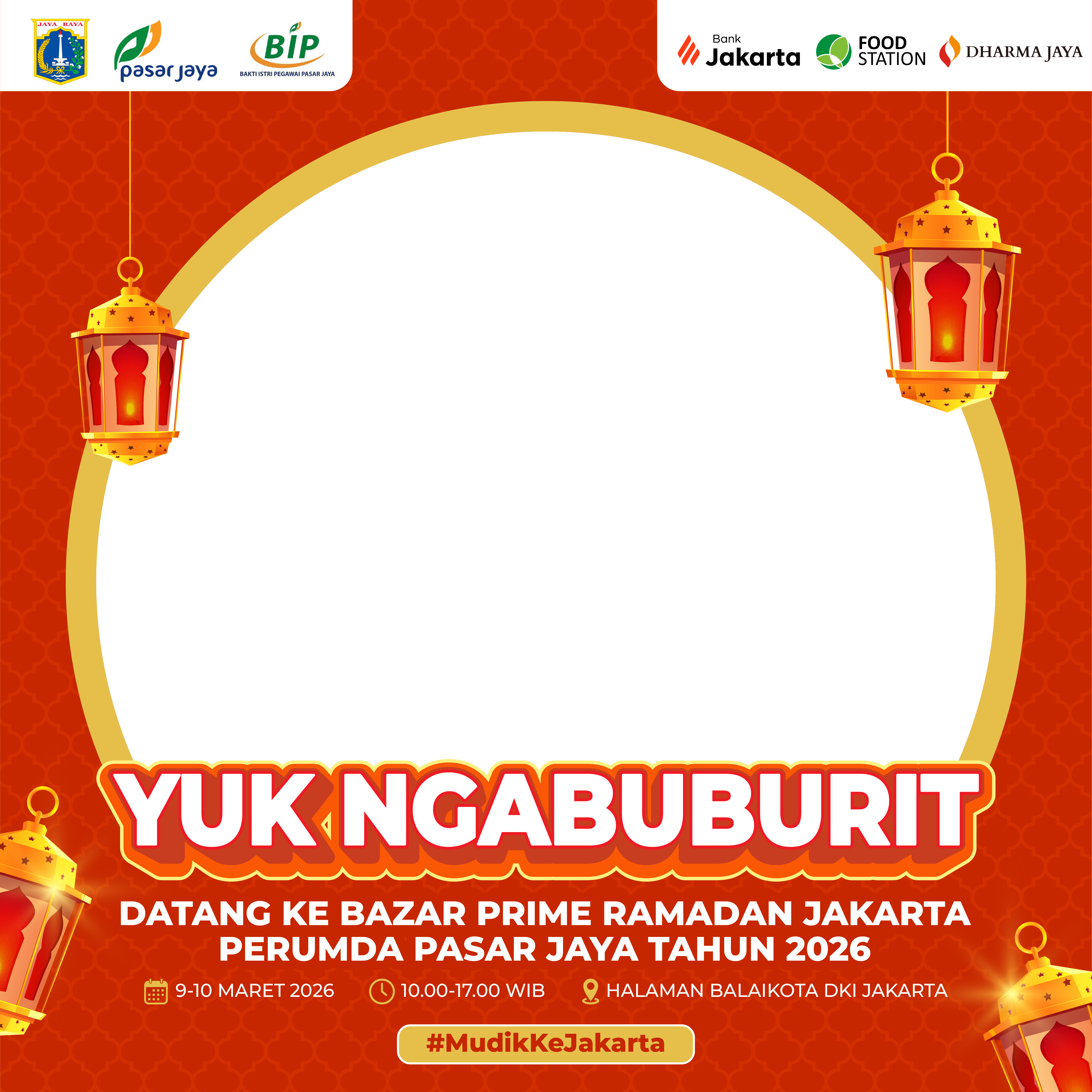 BAZAR PRIME RAMADAN JAKARTA PERUMDA PASAR JAYA TAHUN 2026Twibbon Tanpa Watermark