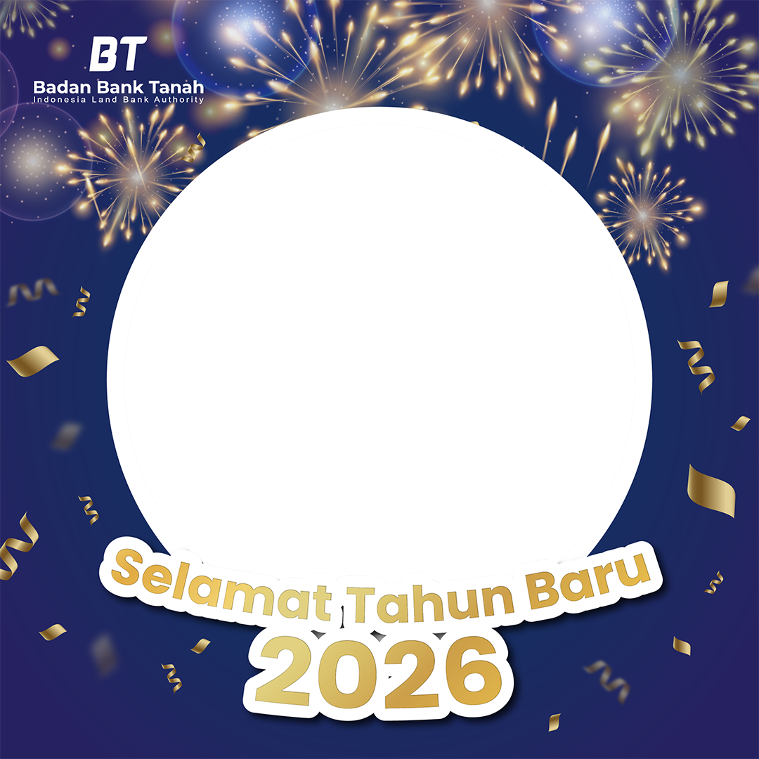 Tahun Baru 2026 (Badan Bank Tanah)Twibbon Tanpa Watermark