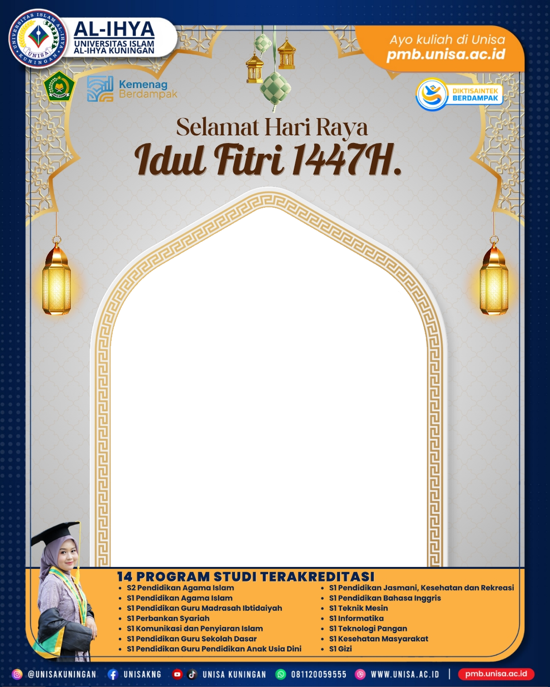 Idul Fitri 2026M 1447HTwibbon Tanpa Watermark