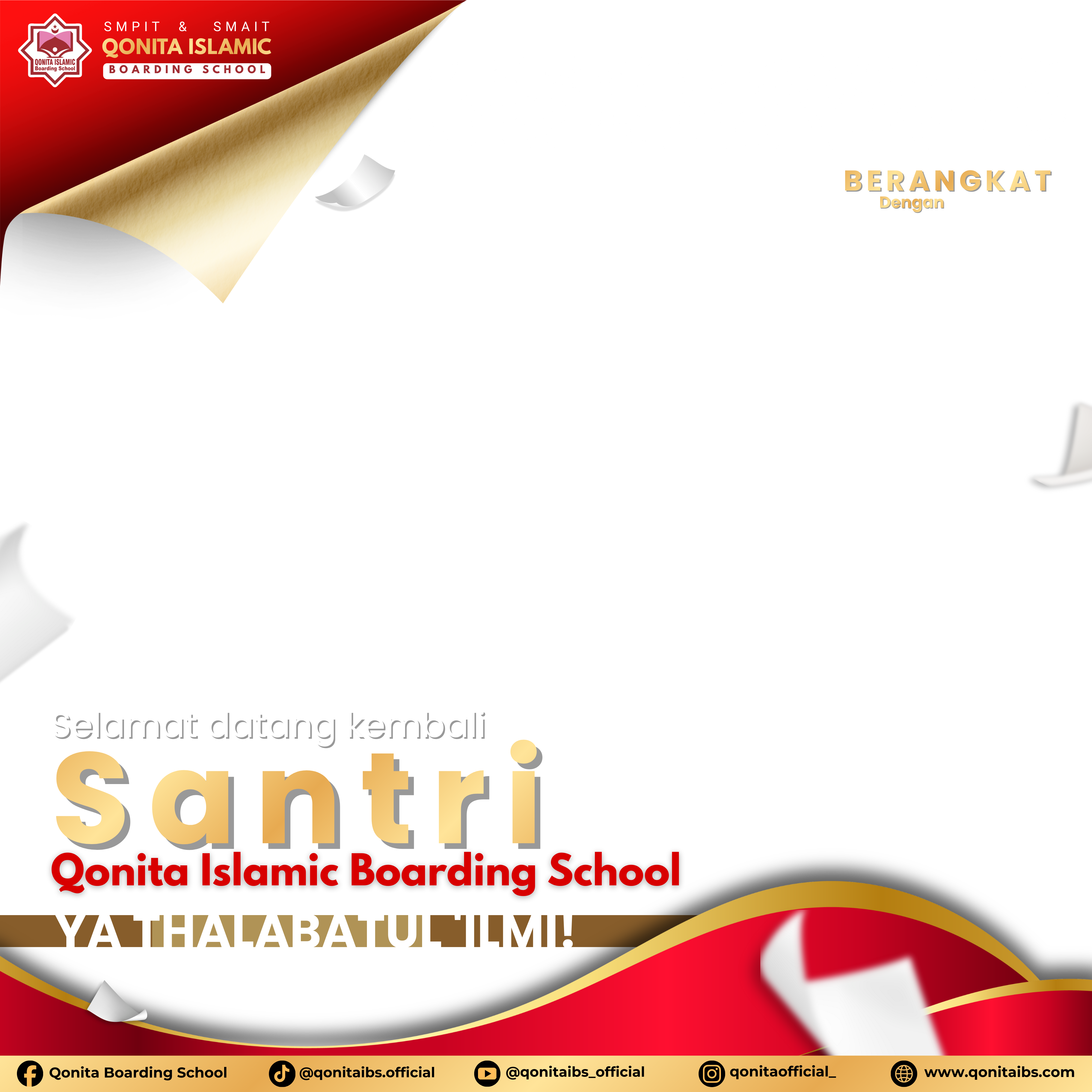 Selamat datang santri qonitaTwibbon Tanpa Watermark