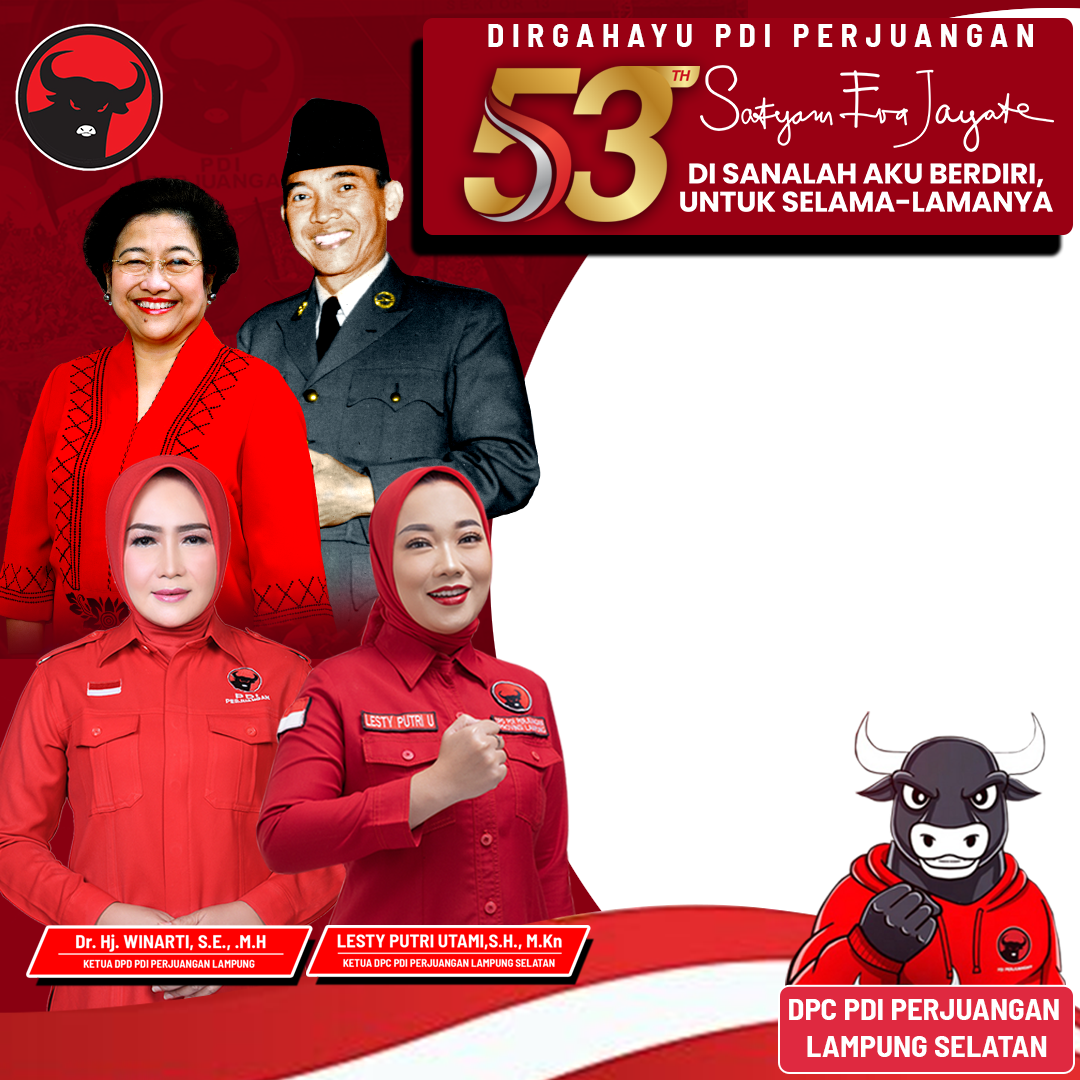 DPC PDI PERJUANGAN LAMPUNG SELATANTwibbon Tanpa Watermark
