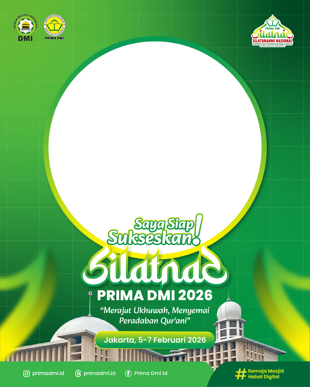 Dukungan SILATNAS PRIMA DMI 2026Twibbon Tanpa Watermark
