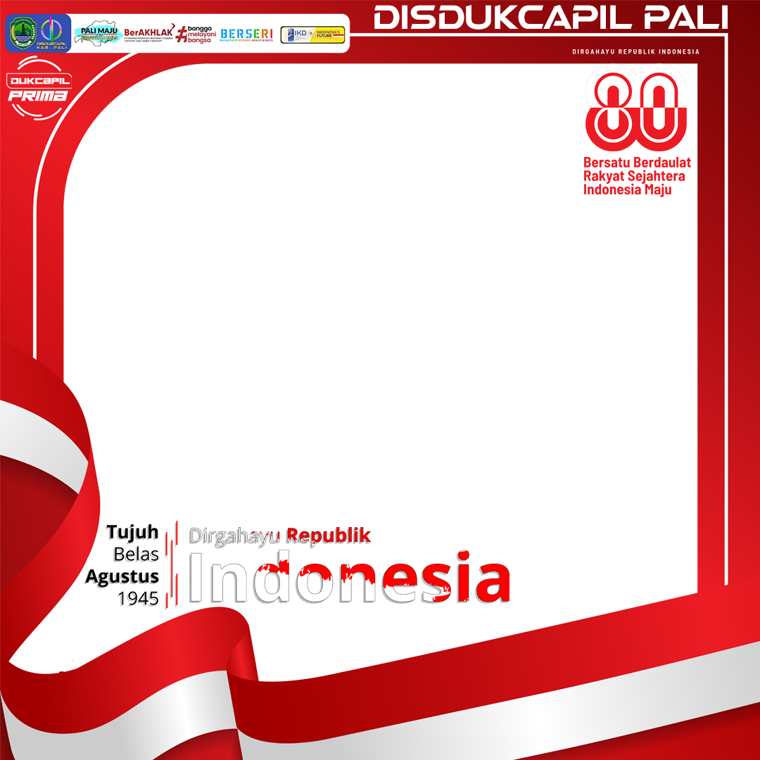 DIRGAHAYU REPUBLIK INDONESIA KE-80Twibbon Tanpa Watermark