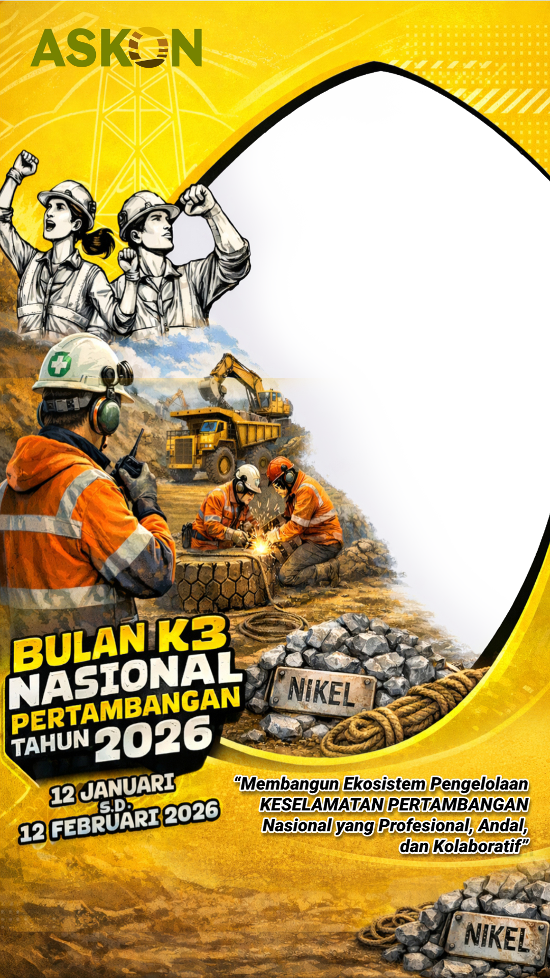 BULAN K3 PERTAMBANGAN 2026Twibbon Tanpa Watermark